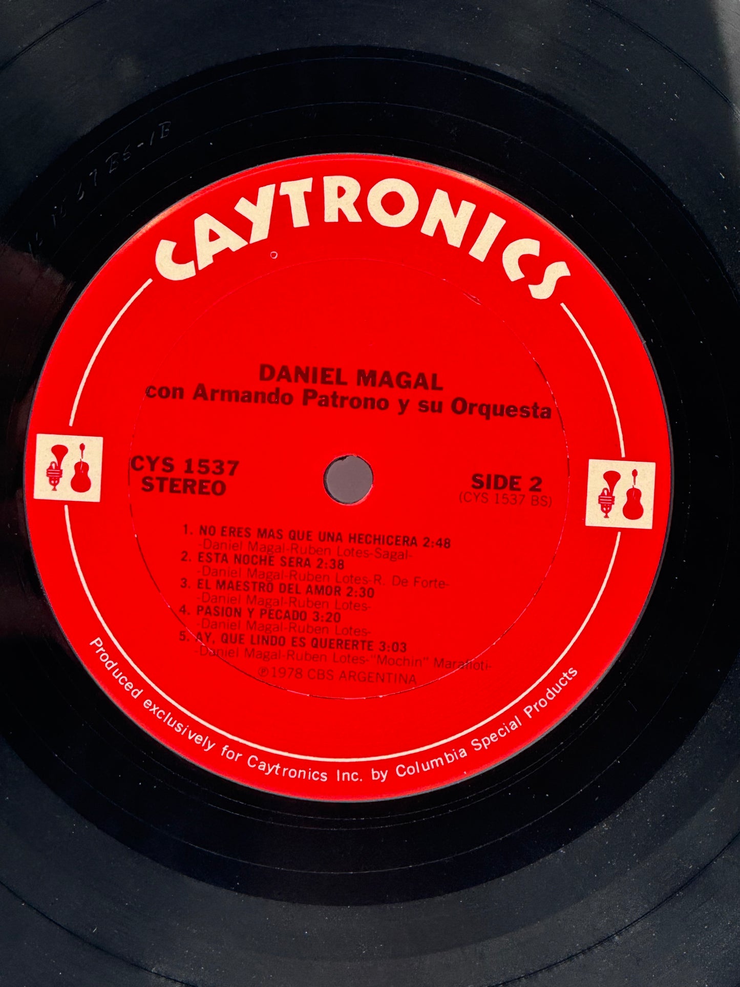 Daniel Magal Con Armando Patrono y su Orquesta 1979 Vintage Vinyl Record