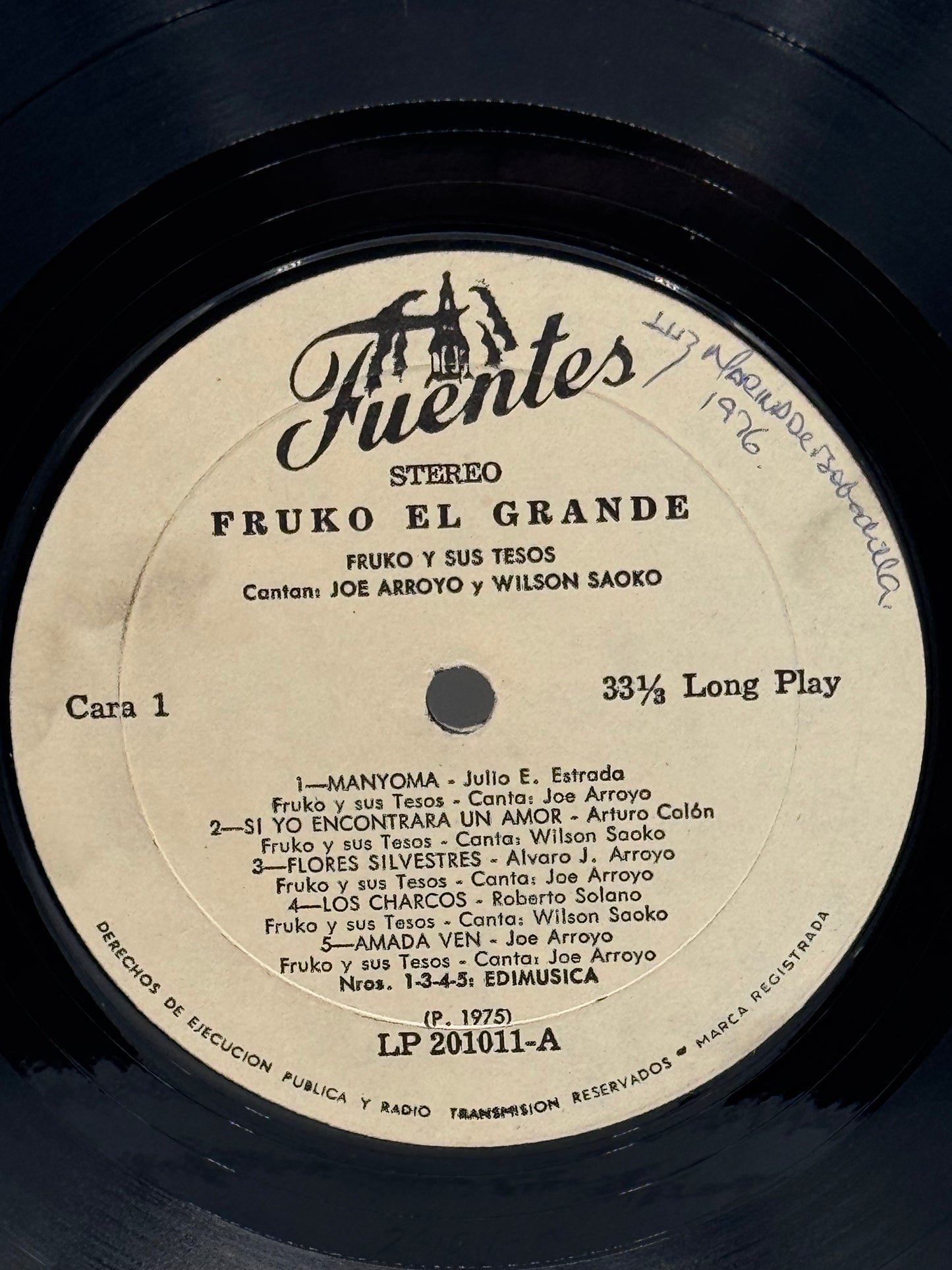 Fruko El Grande Fruko y sus Tesos 1969 Vintage Vinyl Record