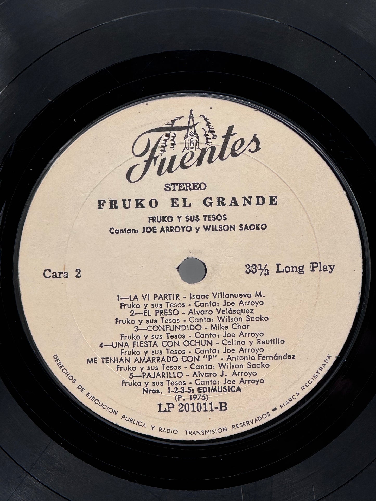 Fruko El Grande Fruko y sus Tesos 1969 Vintage Vinyl Record