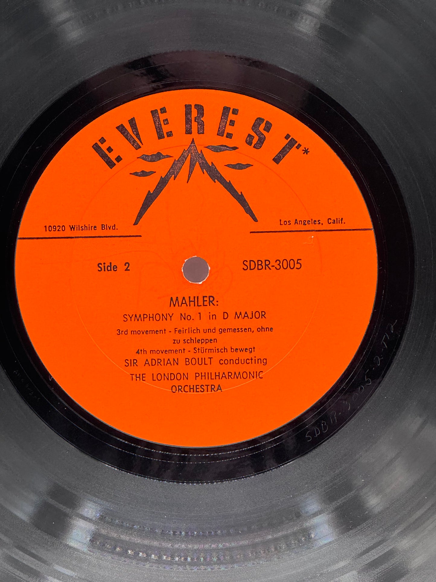 Gustav Mahler Symphony No. 1 Sir Adrian Boult with the London Philharmonic Orchestra 1958 Vintage Vinyl Record