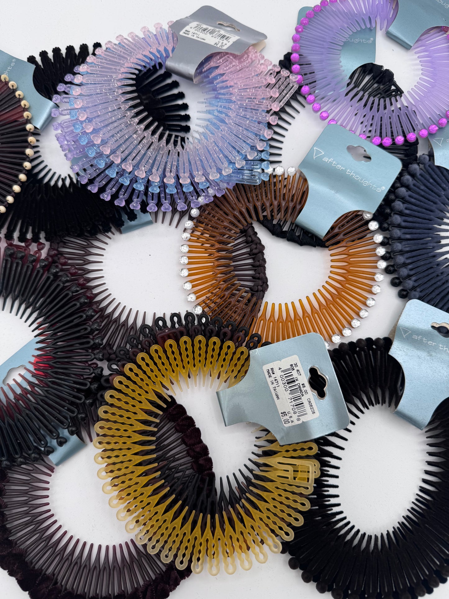 Mystery Mixed Lot of 14 90’s Retro Flexible Stretch Hair Combs Teeth Headband