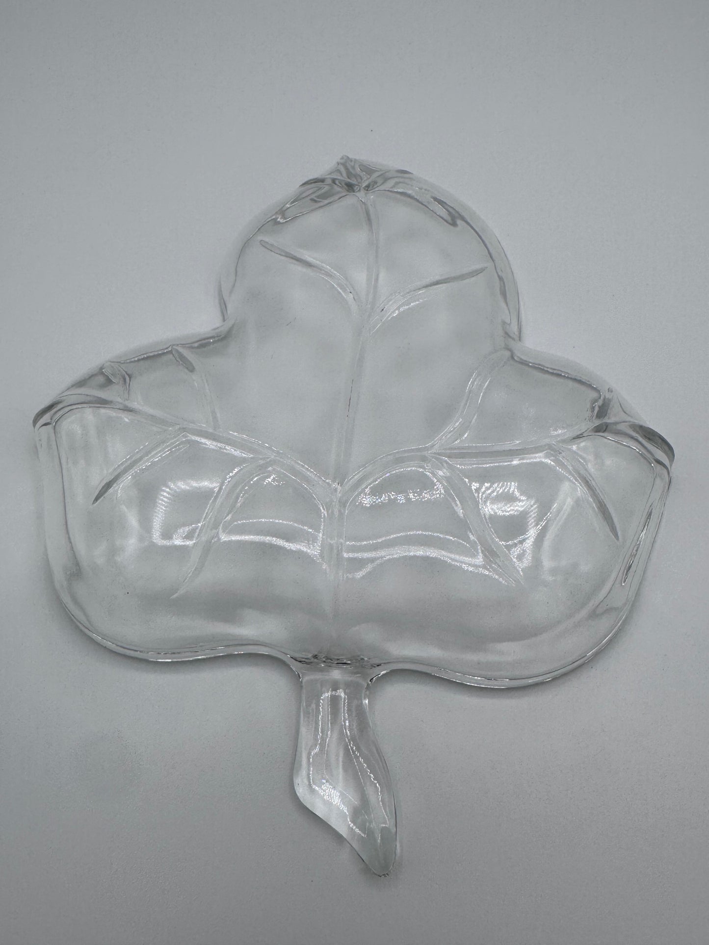 Maple Leaf Hazel Atlas Glass Candy Vintage Candy Dish