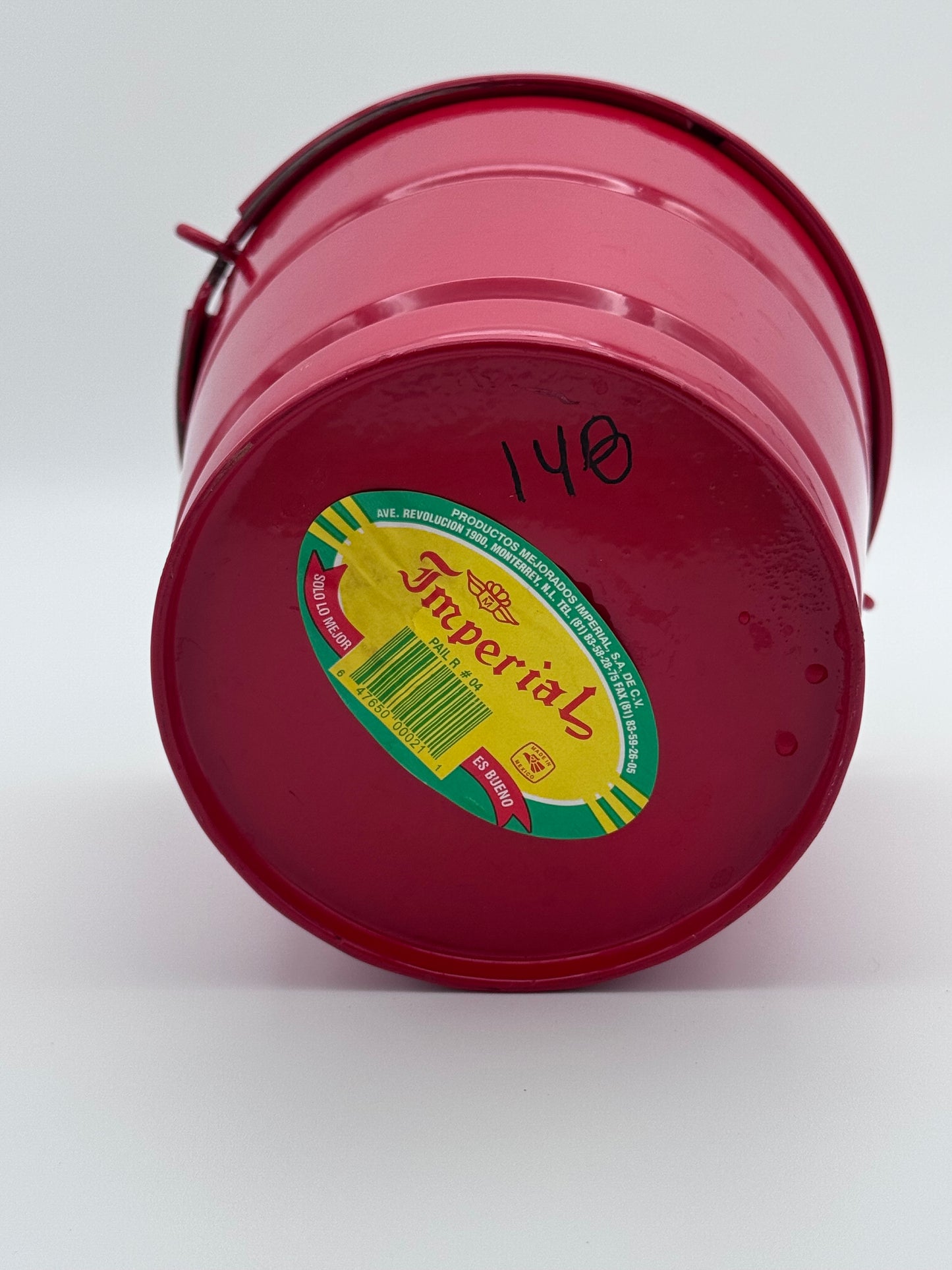 Red Tin Metal Vintage Bucket