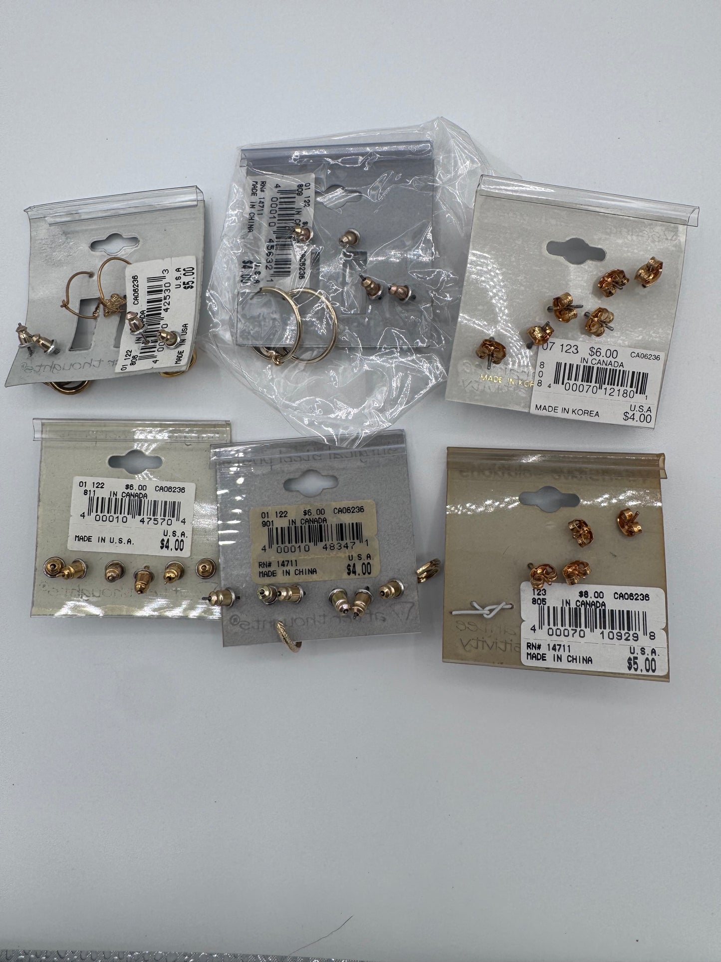 Set of 21 Small Gold Hoop Earrings Sets of 3 (63 Pairs) Costume Jewelry Vintage After Thoughts