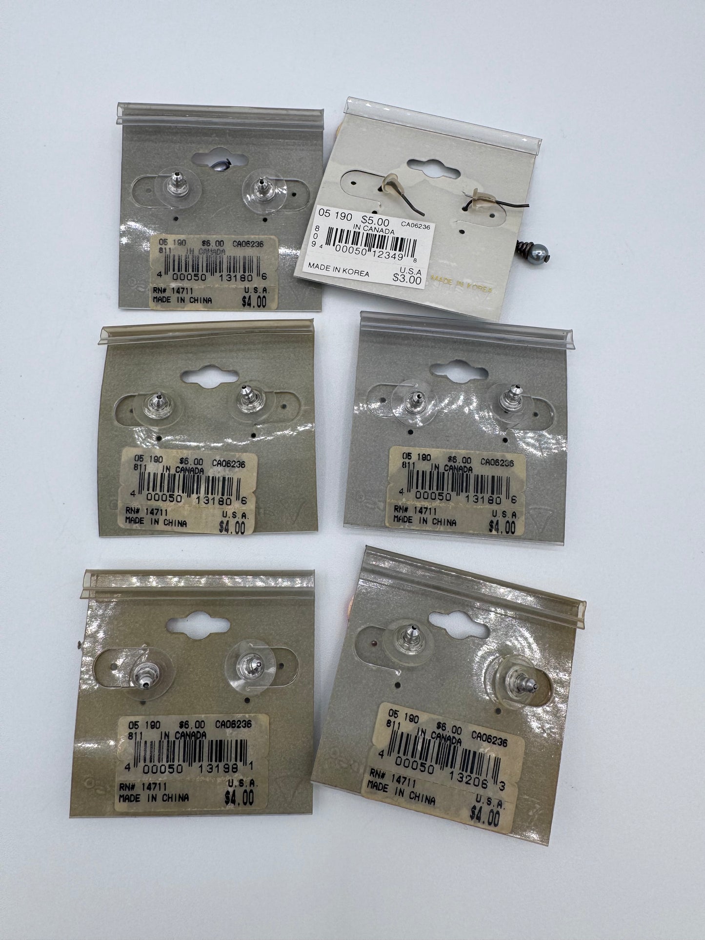 Set of 9 Pairs Glass Pearl Dangling Earrings Costume Jewelry Vintage After Thoughts