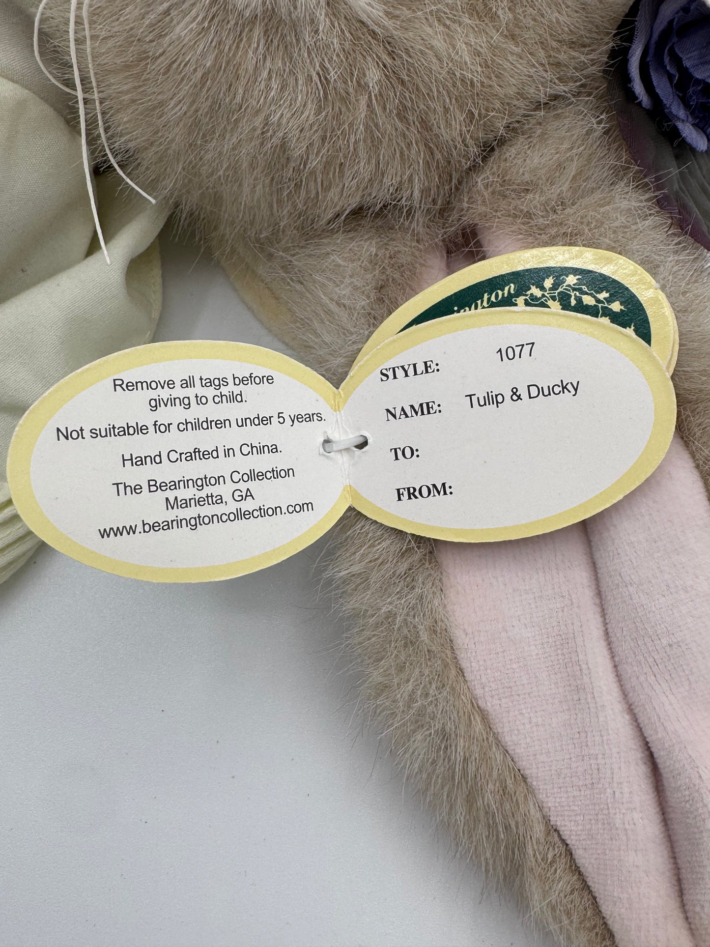 Tulip & Ducky The Bearington Collectable Series Limited Vintage Bunny Rabbit