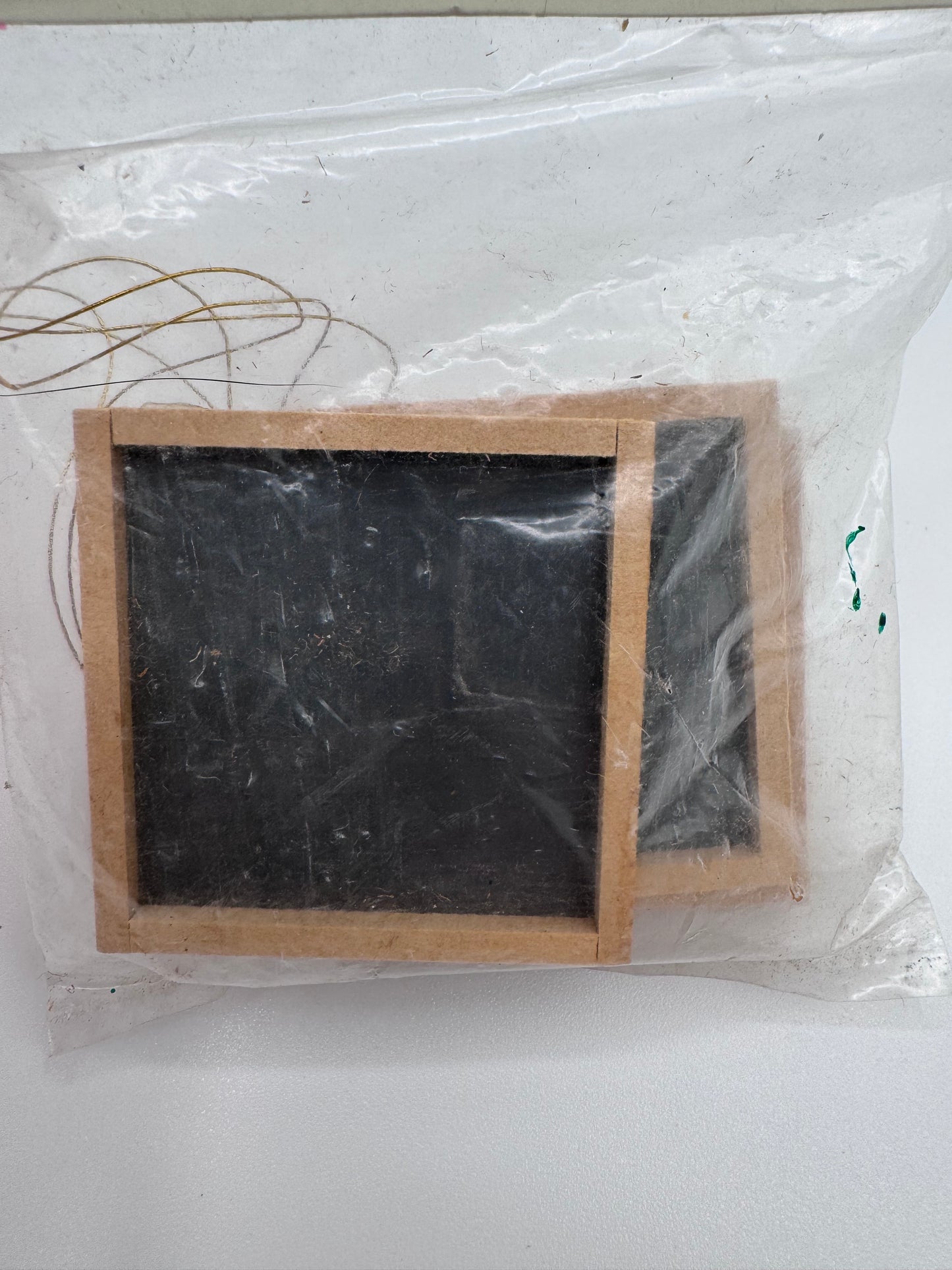 Dollhouse Mini Black Chalkboards with Frames Vintage Set of 3