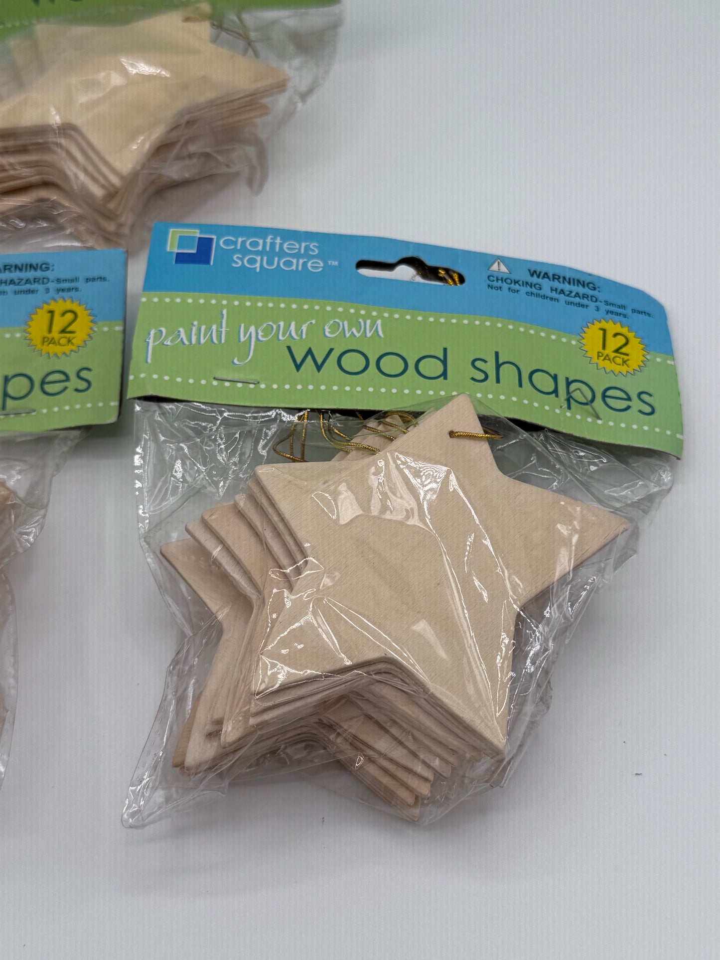 Set of 36 Wood Star Ornaments for Painting Crafts