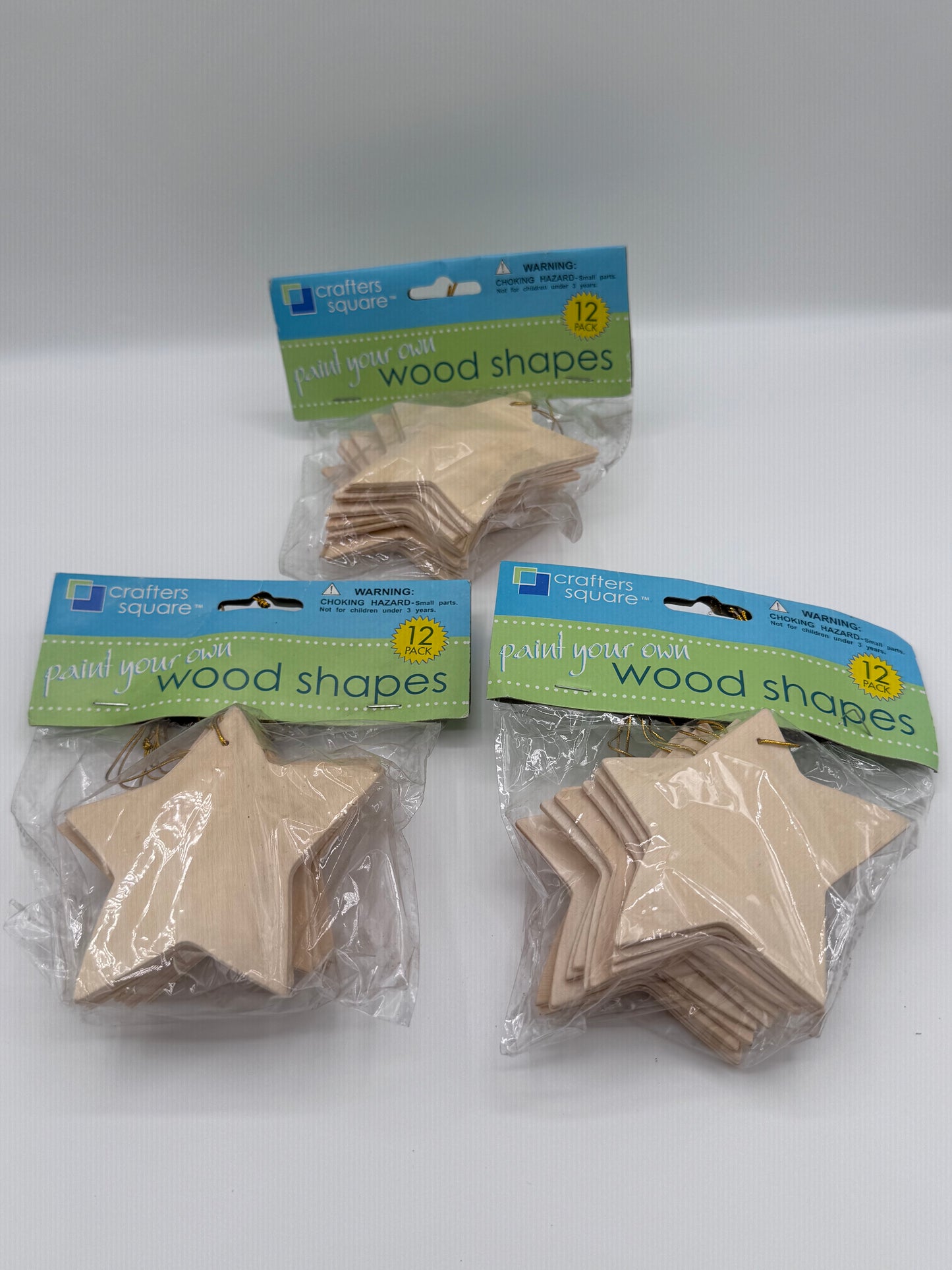 Set of 36 Wood Star Ornaments for Painting Crafts