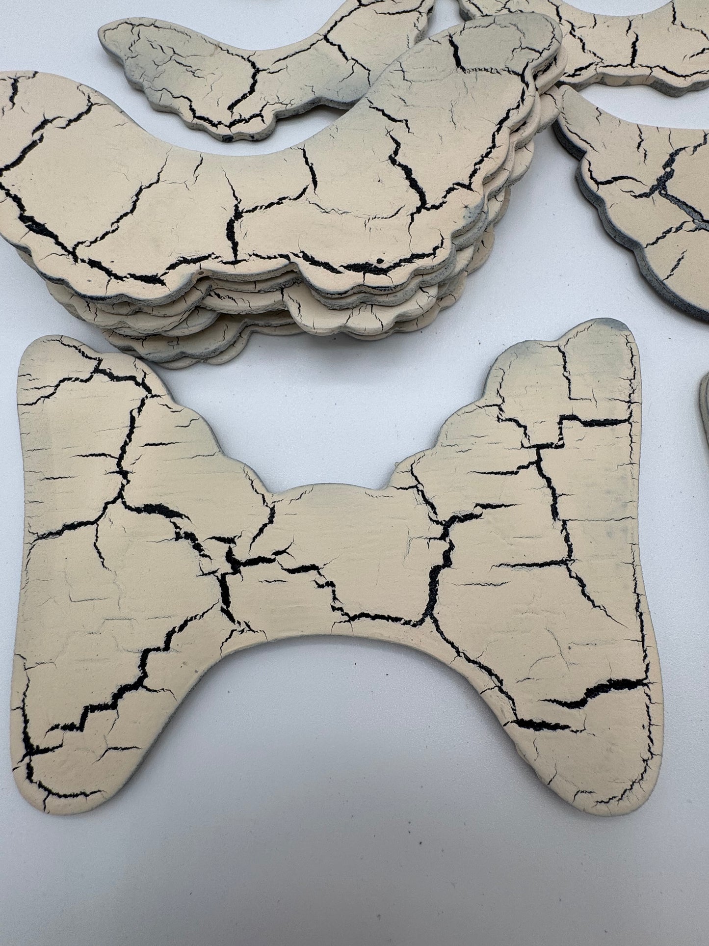 Set of 20 Handmade Wood Antique Finish Vintage Angel Wings