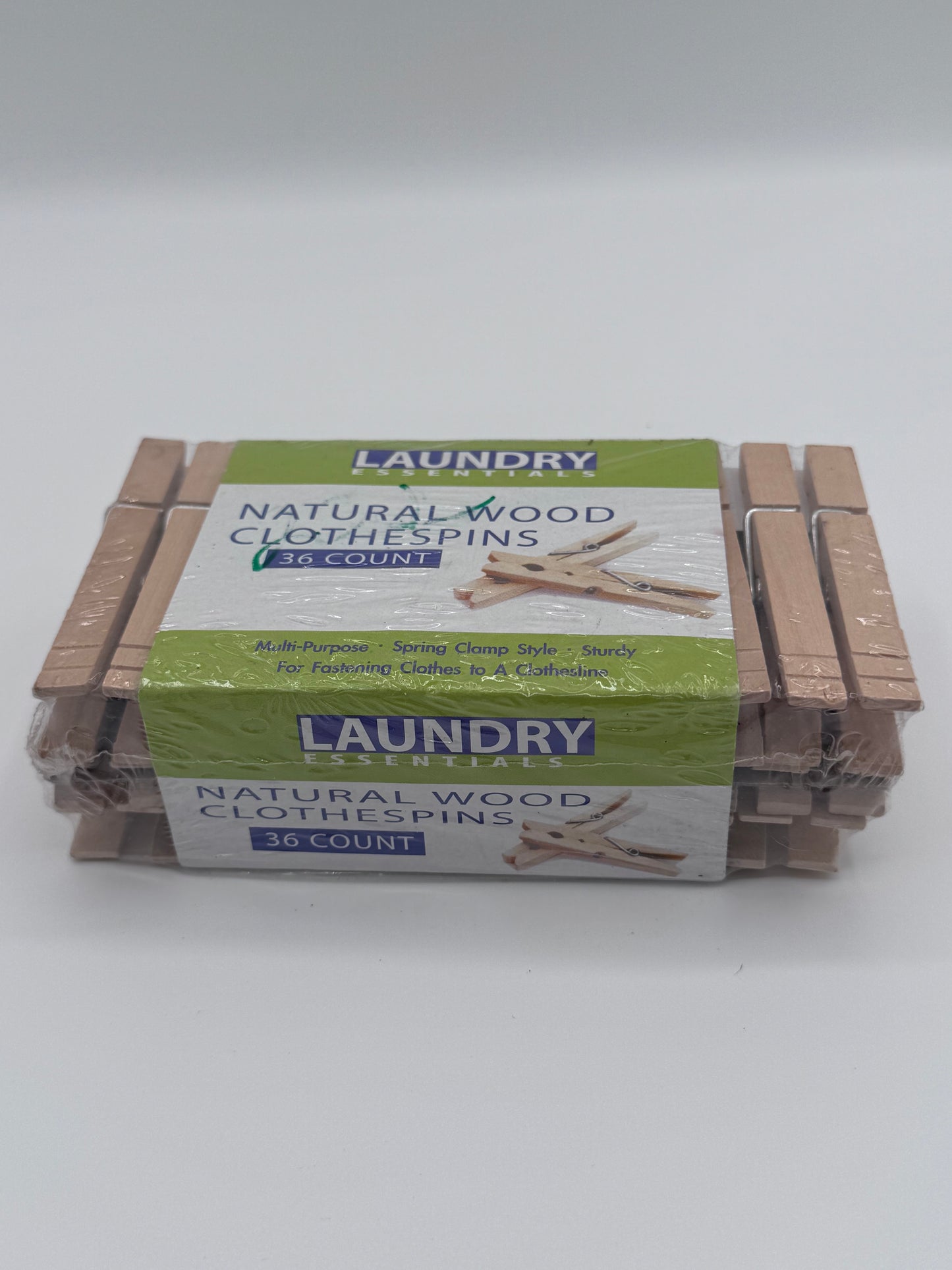 Set of 36 Clothespins Natural Wood Laundry Essentials