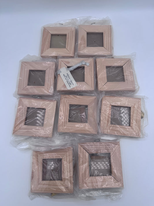 Set of 10 Small Vintage Wood Glass Craft Frames
