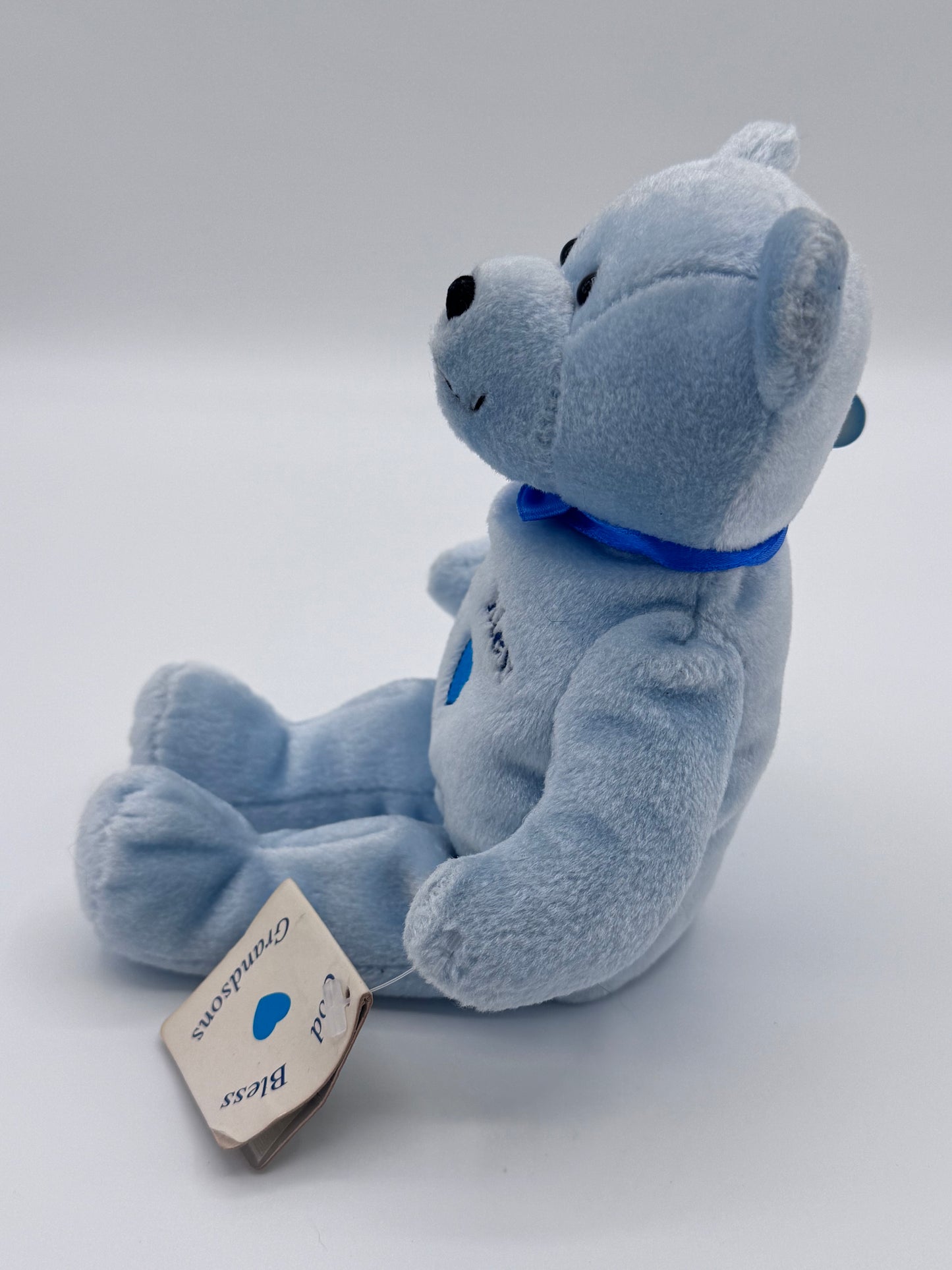 The God Bless Grandsons Holy Baby Blue Bean Bear