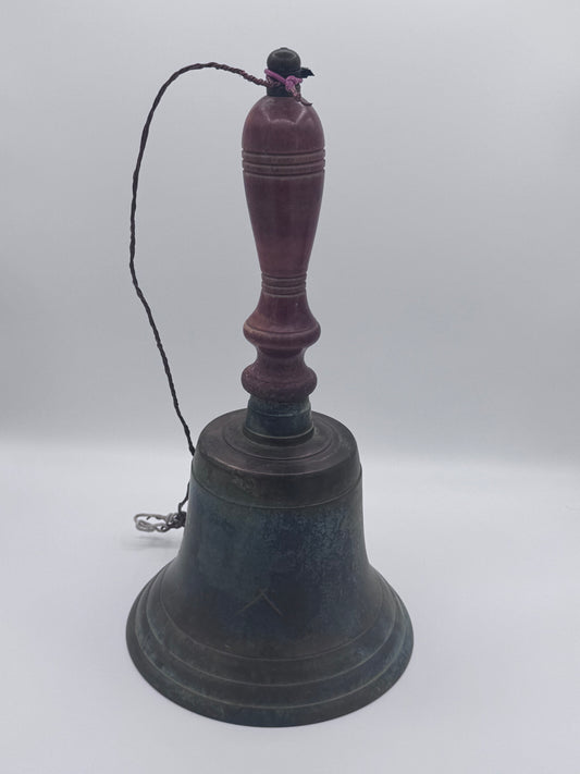 Brass Nautical Large Vintage Boat Captain's Bell with Wood Handle