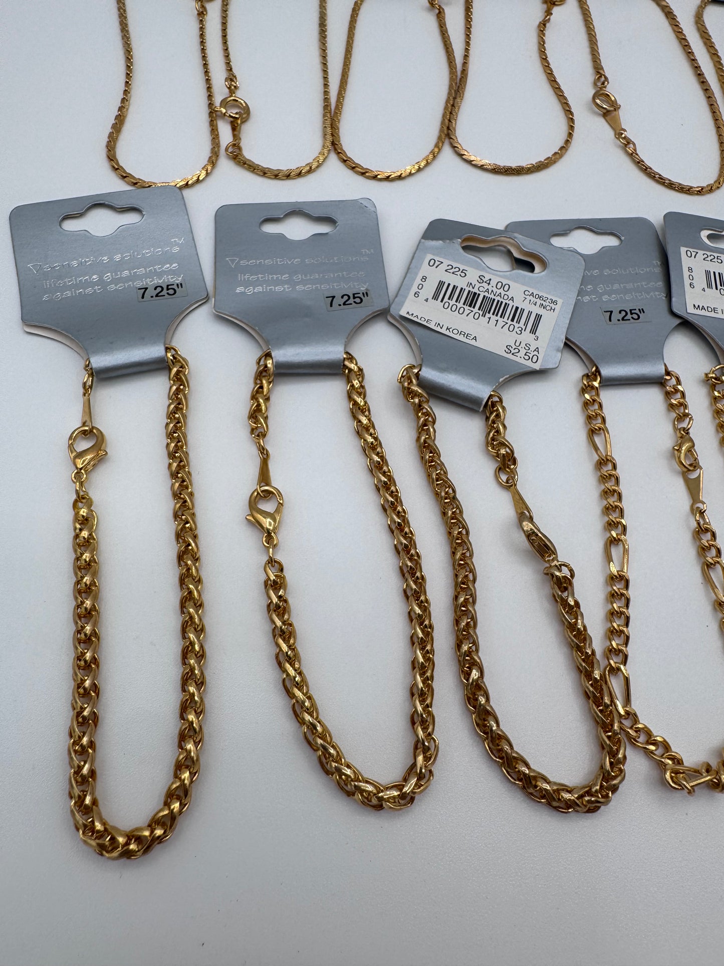 Set of 26 Chain Clasp Gold Bracelet Costume Jewelry Vintage After Thoughts