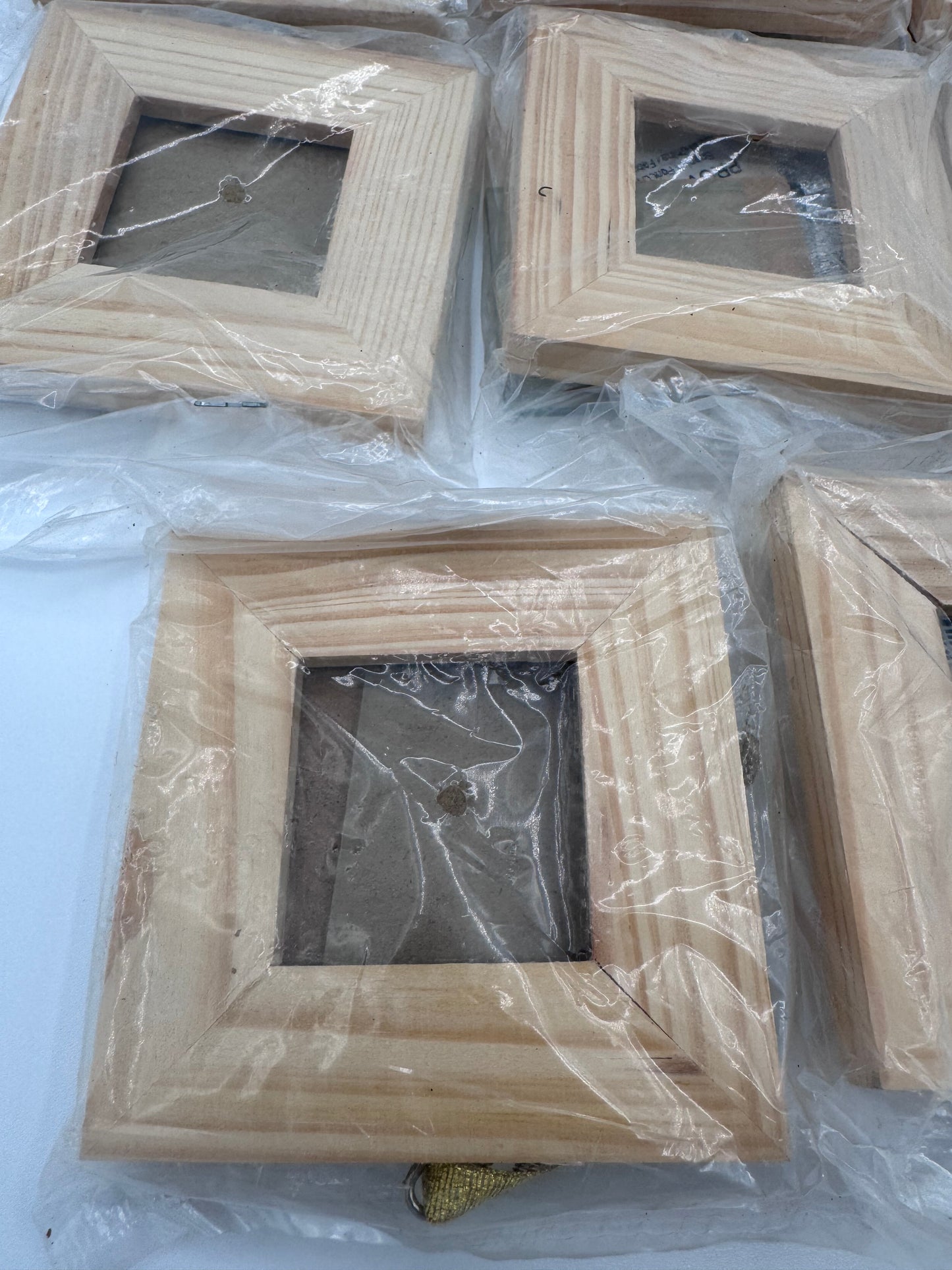 Set of 10 Small Vintage Wood Glass Craft Frames