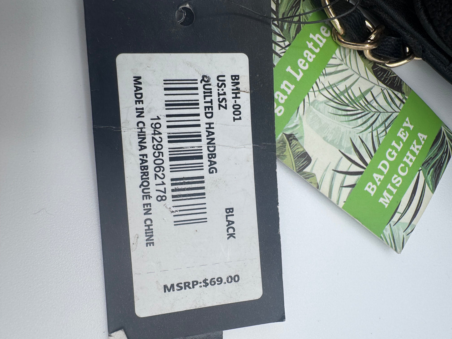 Badgley Mischka Black Quilted Crossbody Wallet Bag Purse