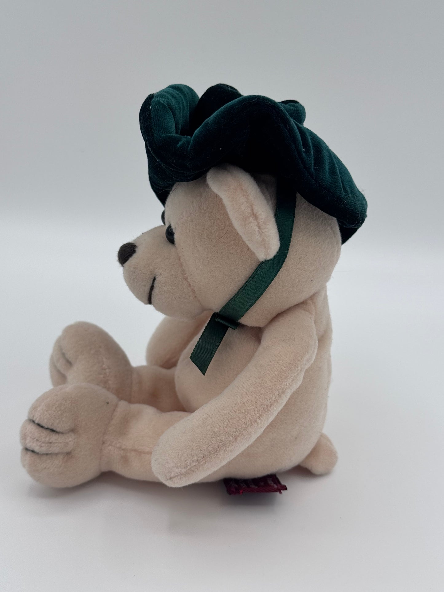 TC Dawson Beige Vintage Teddy Bear by Fiesta Lassies Green Hat