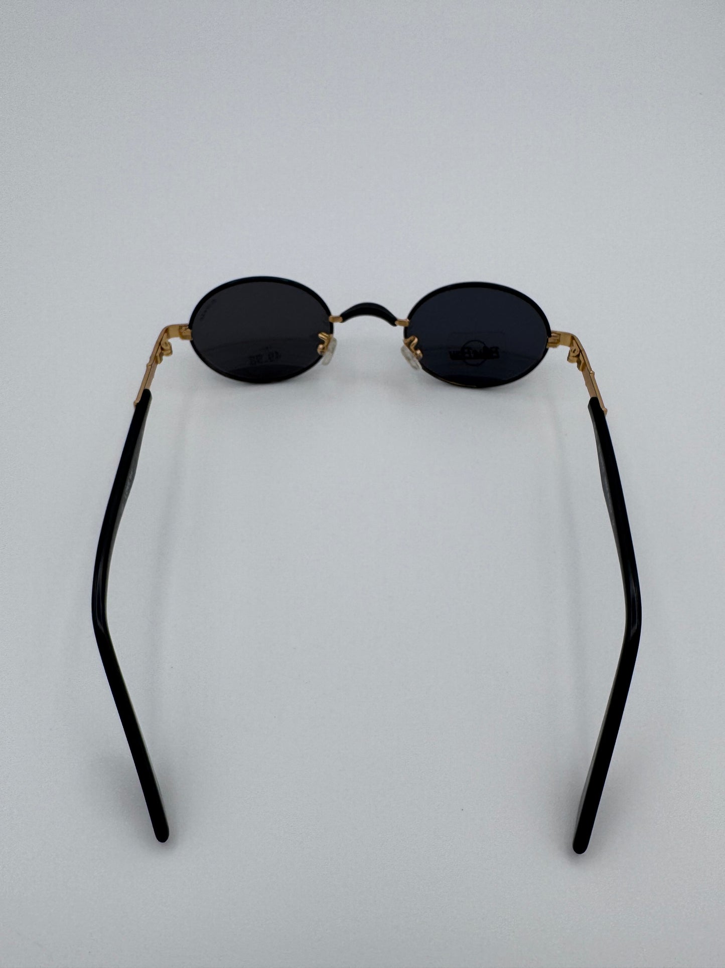 Blue Bay By Sifilo 90’s Black and Gold Wire Made in Italy Vintage Sunglasses NOS Love Bay/s