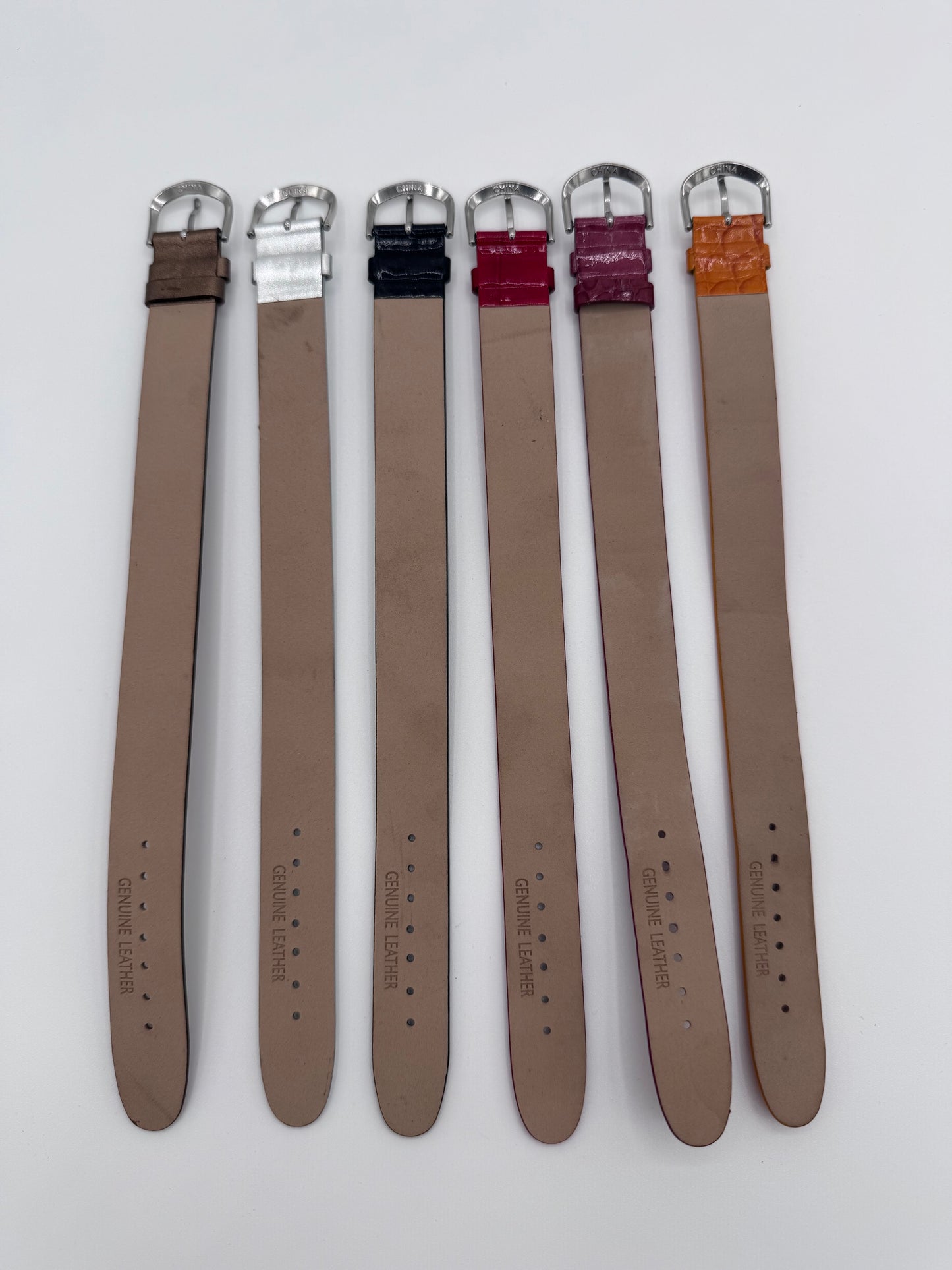 Genuine Leather Watch Bands Set of 6 Different Colors