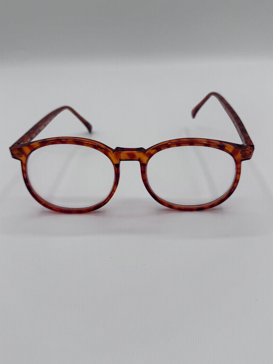 Fashion Fake Eyeglasses Tortoise Amber and Clear Lense