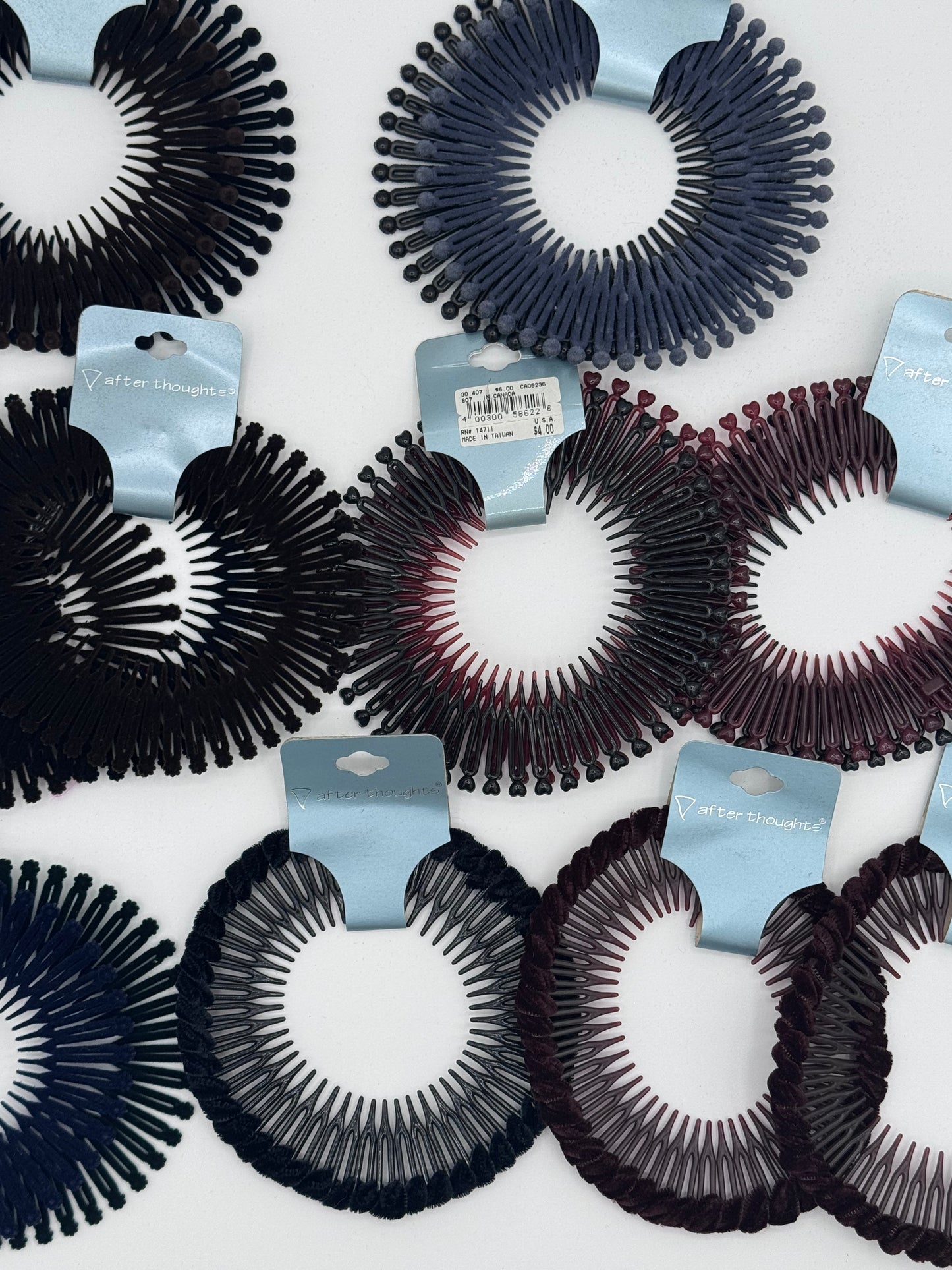 Mixed 90’s Retro Flexible Stretch Hair Combs Teeth Headband Lot of 17 Headbands