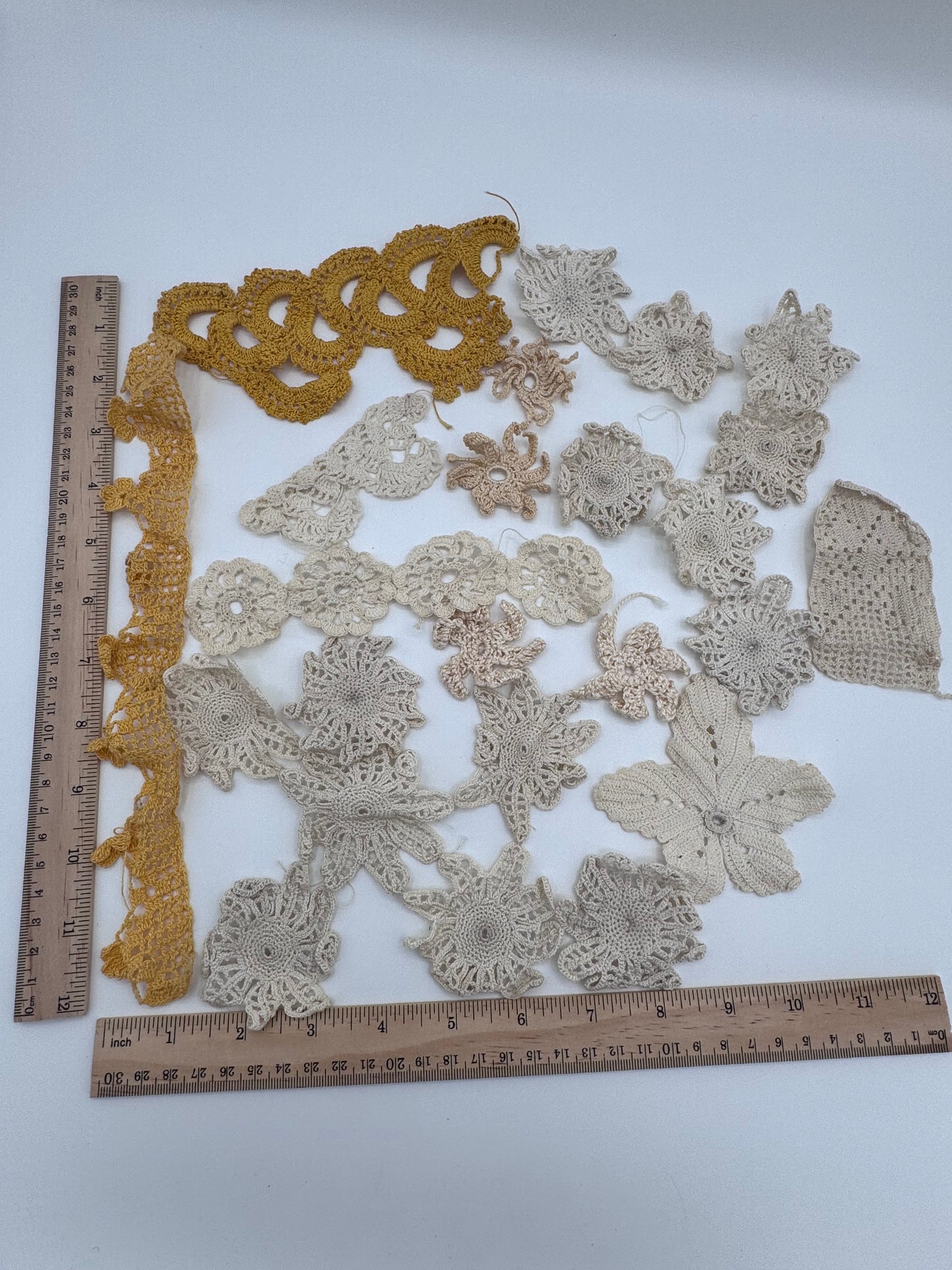Set of Knitted Handmade Vintage Patches Sew-On Appliques