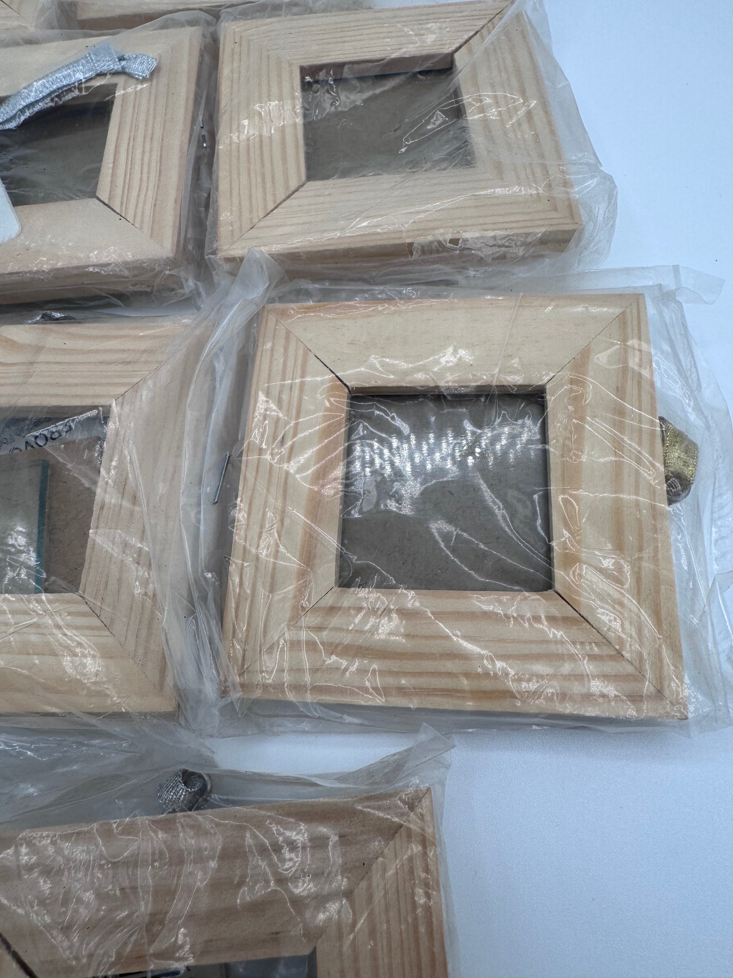 Set of 10 Small Vintage Wood Glass Craft Frames