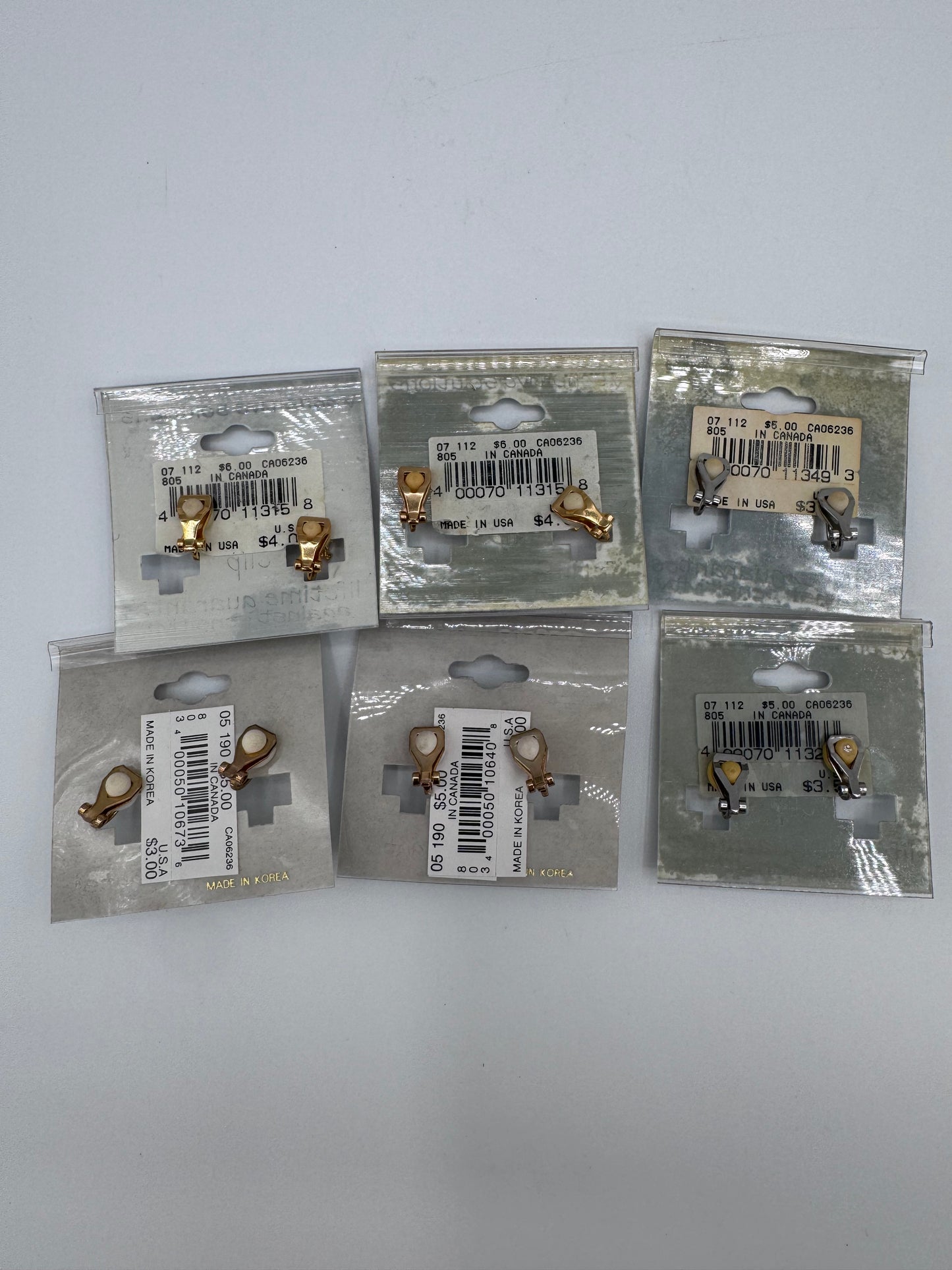 Set of 31 Pairs of Small Design Mixed Clip On Earrings Costume Jewelry Vintage After Thoughts