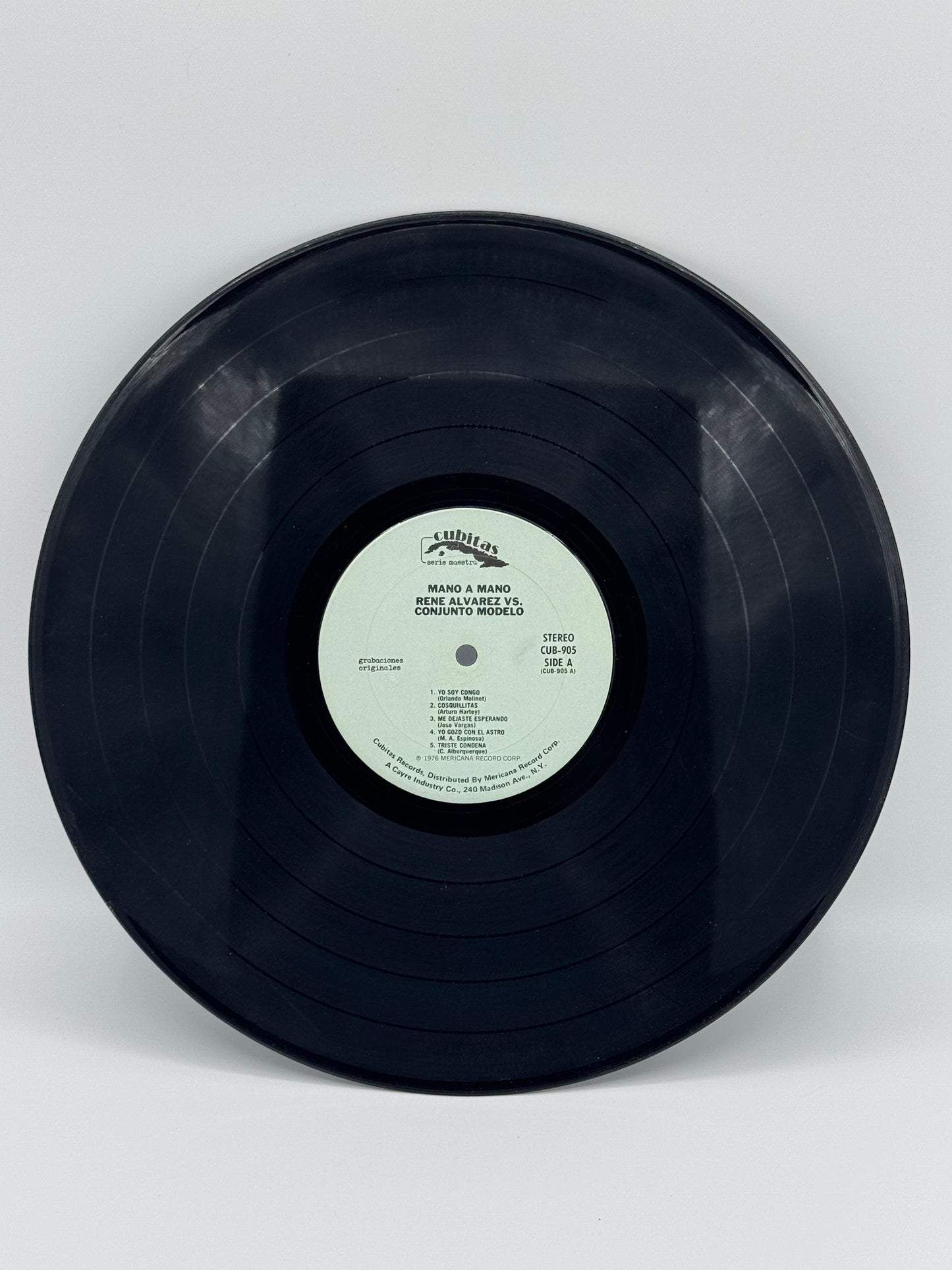 Mano a Mano Rene Alvarez y Su Conjunto Modelo 1976 Vintage Vinyl Record