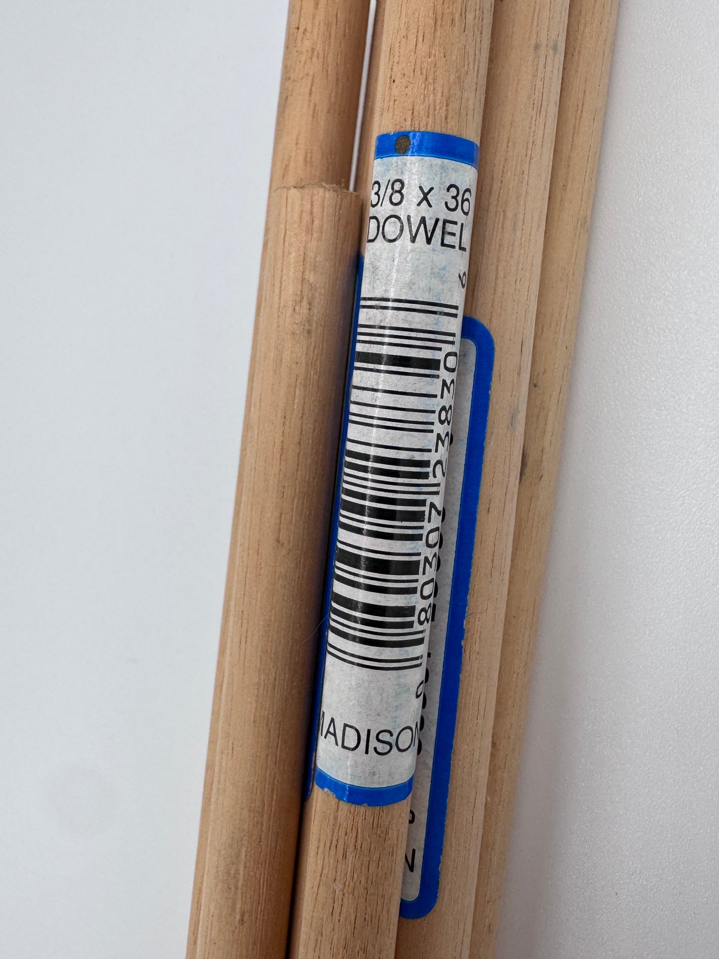 Pack of 8 3/8 inch Wood Dowels