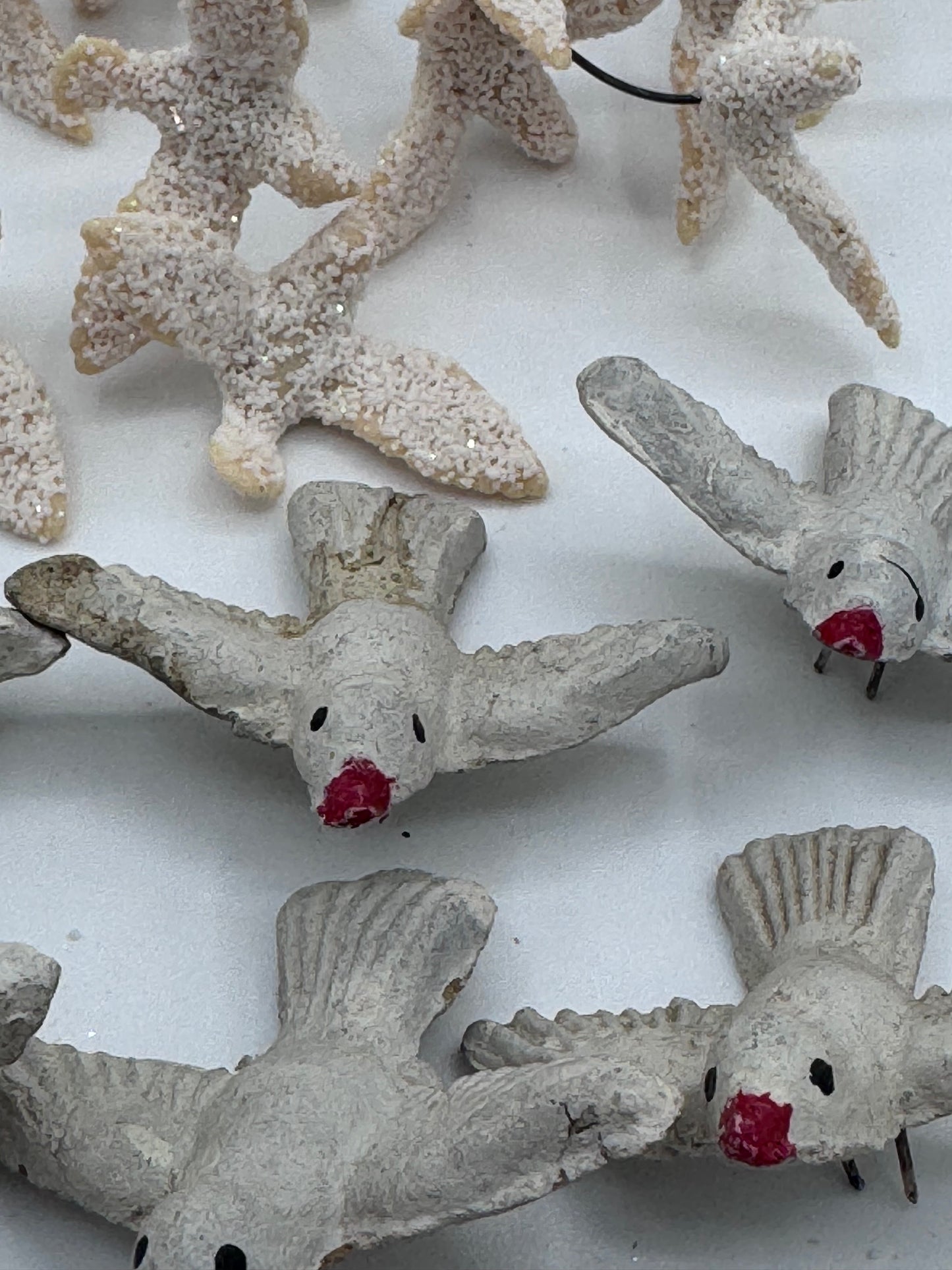 Set of 28 Small Ceramic Seagull and Sparkle Generic Birds For Crafts