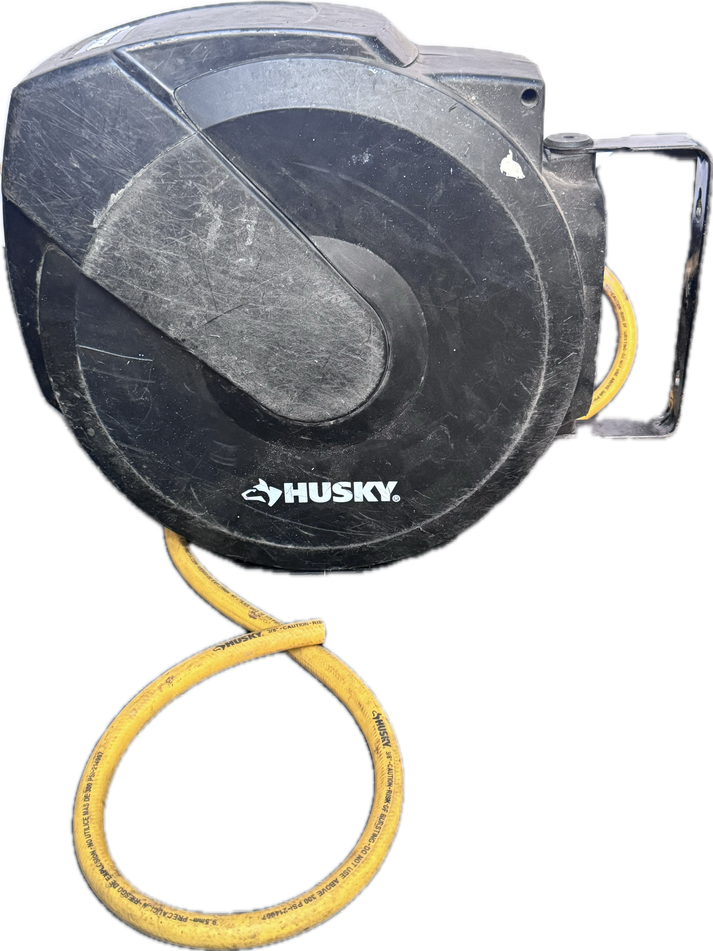Husky 3/8 in. x 50 ft. Self Retracting Hybrid Air Hose With Enclosed Hose Reel Retractable