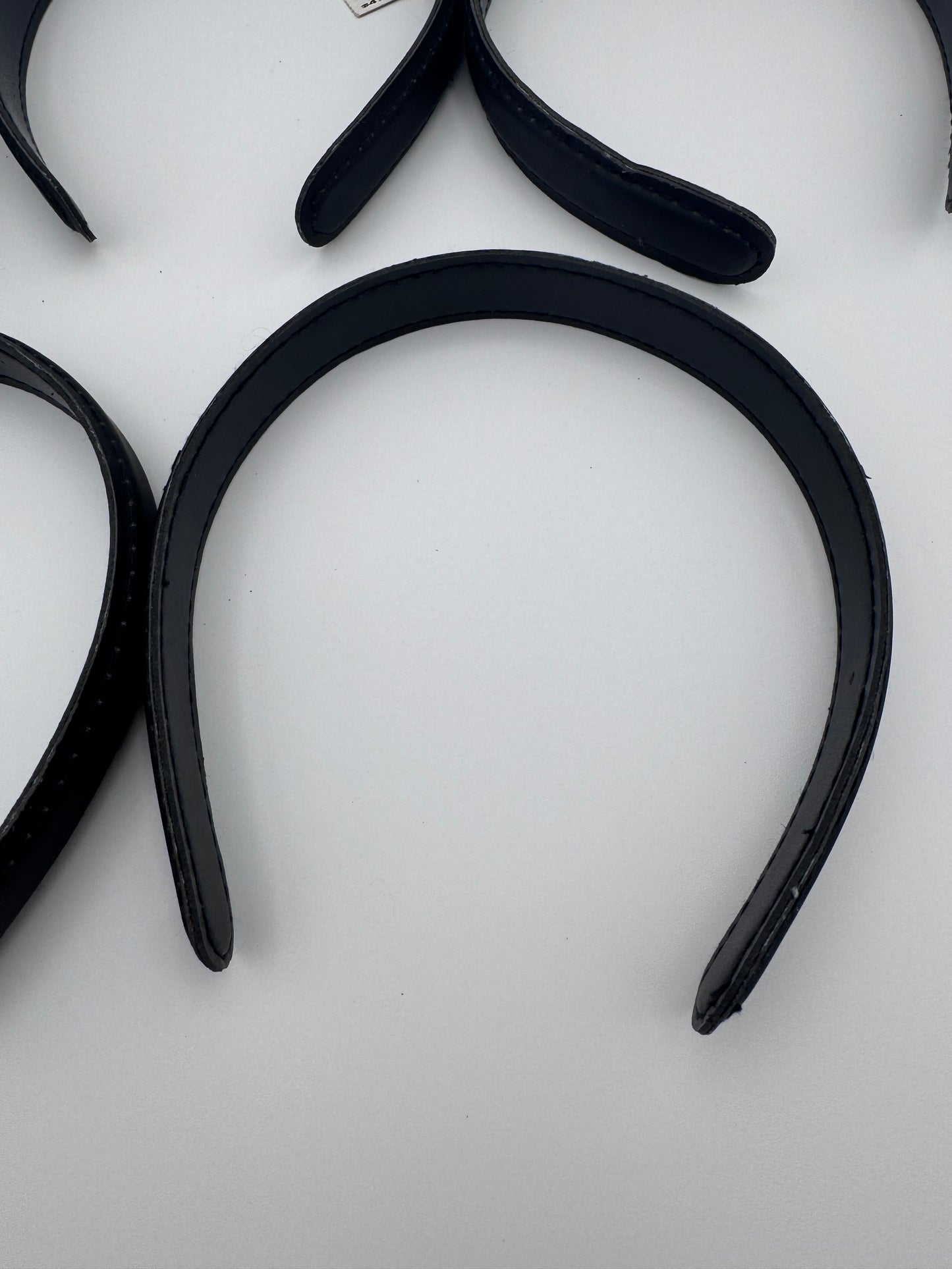 Set of 5 Black Stiff Vintage Headbands