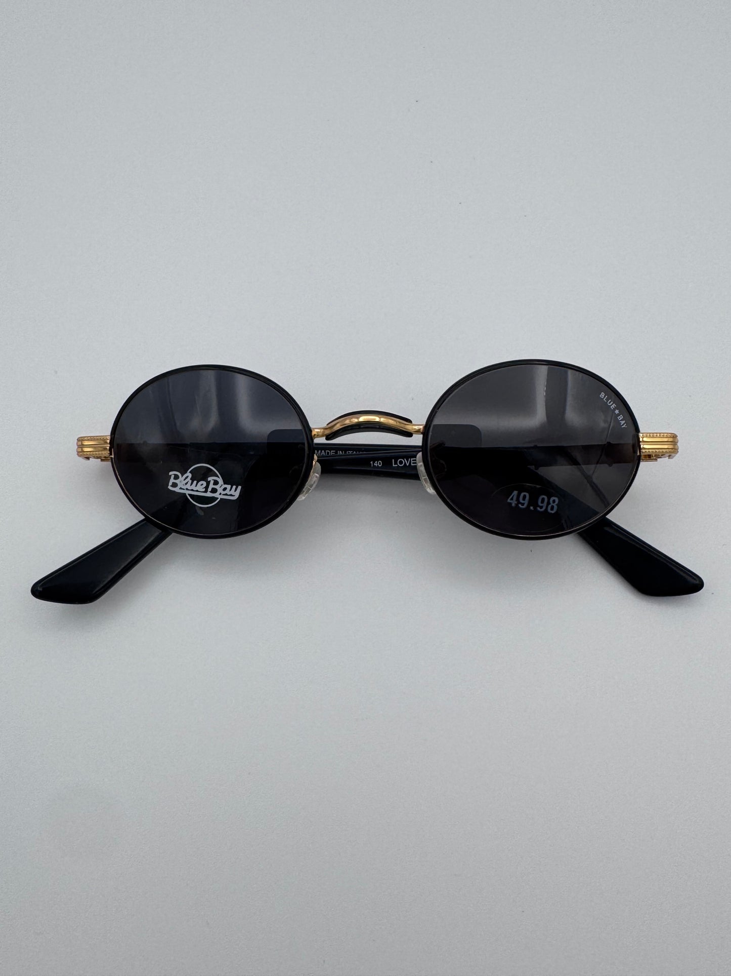 Blue Bay By Sifilo 90’s Black and Gold Wire Made in Italy Vintage Sunglasses NOS Love Bay/s