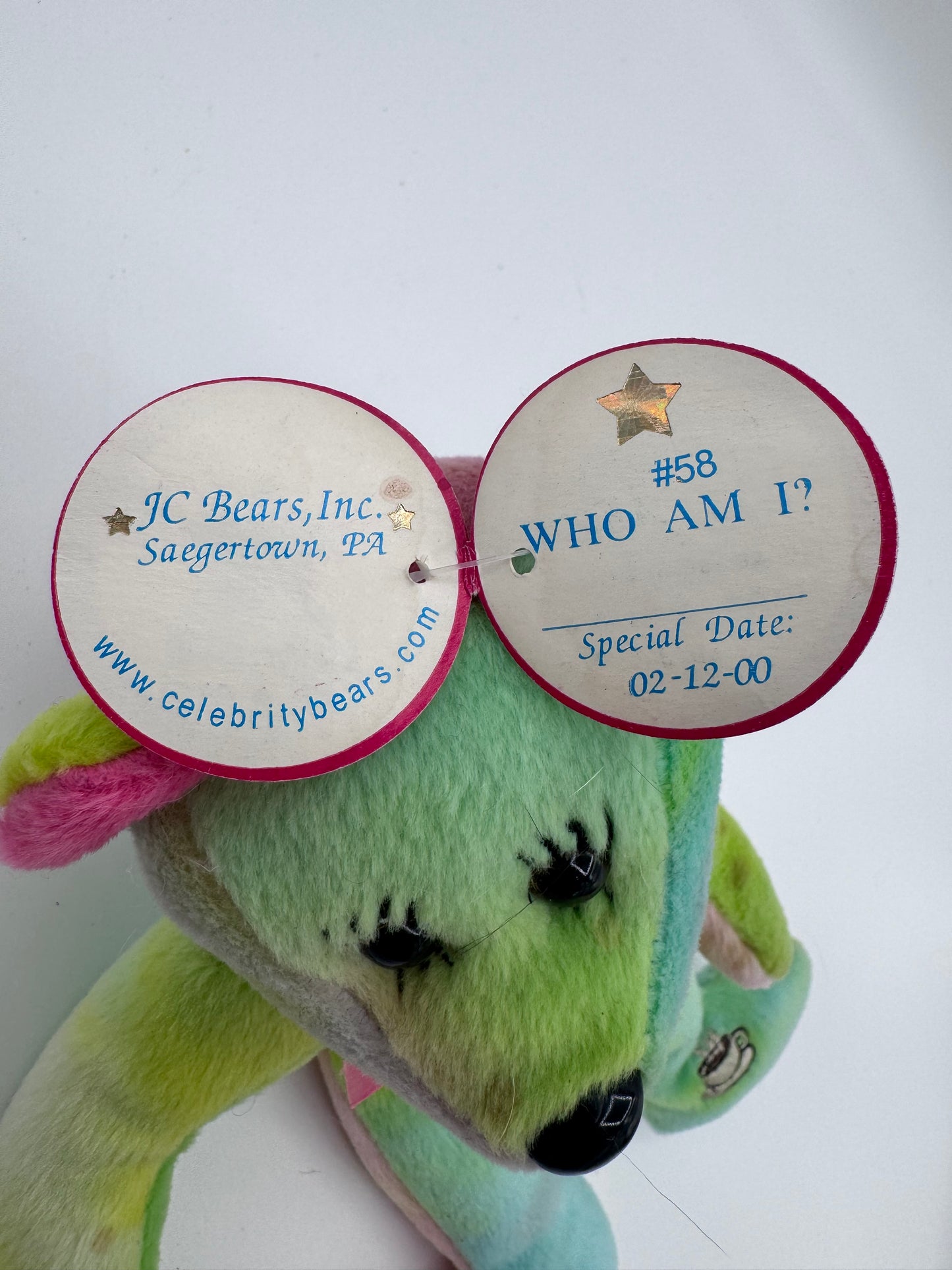 Friends TV Show Celebrity Tie Dye Bean Bear 2000