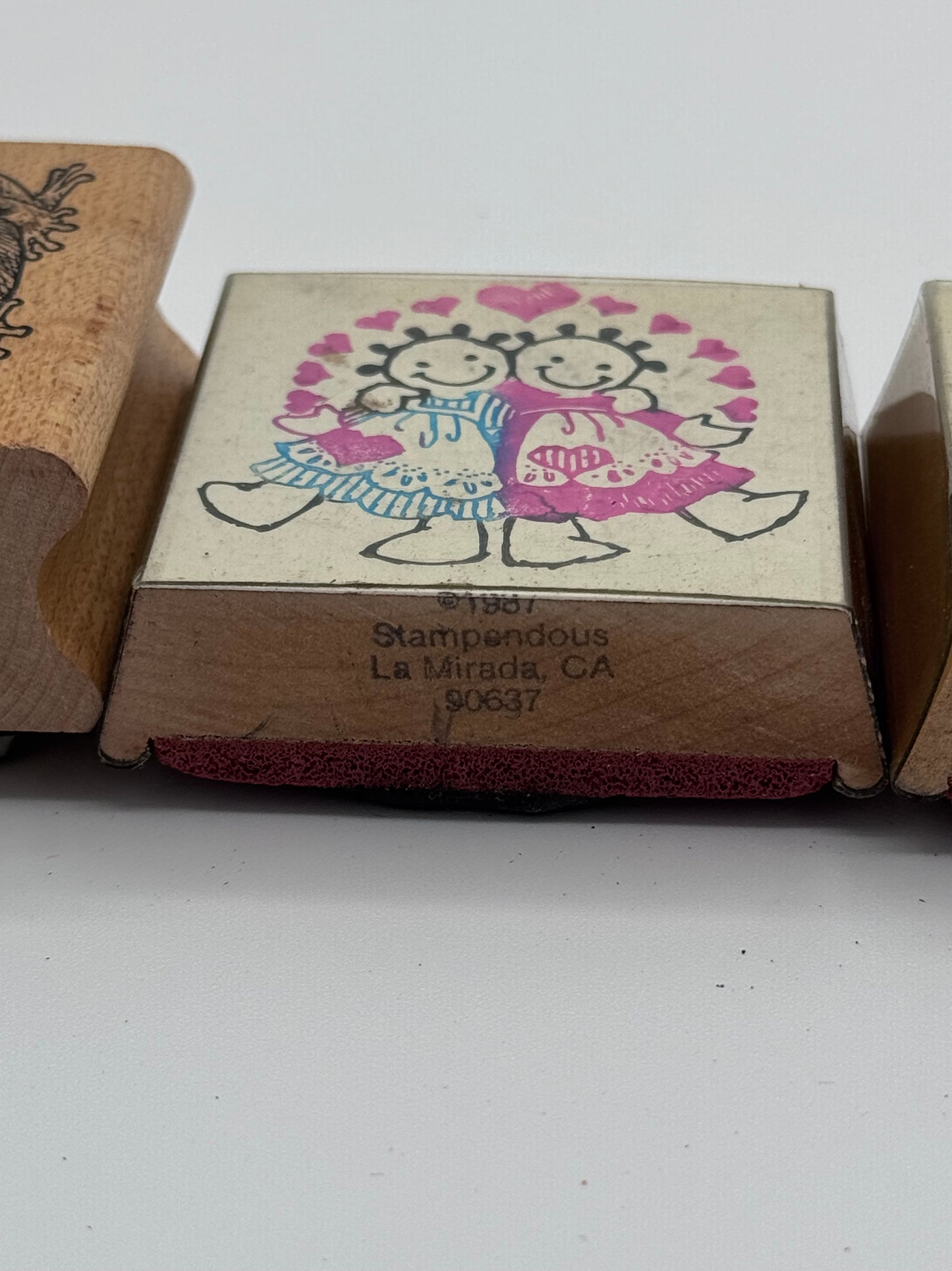 Set of 6 Vintage Wood Rubber Stamps from 1980’s and 1990’s