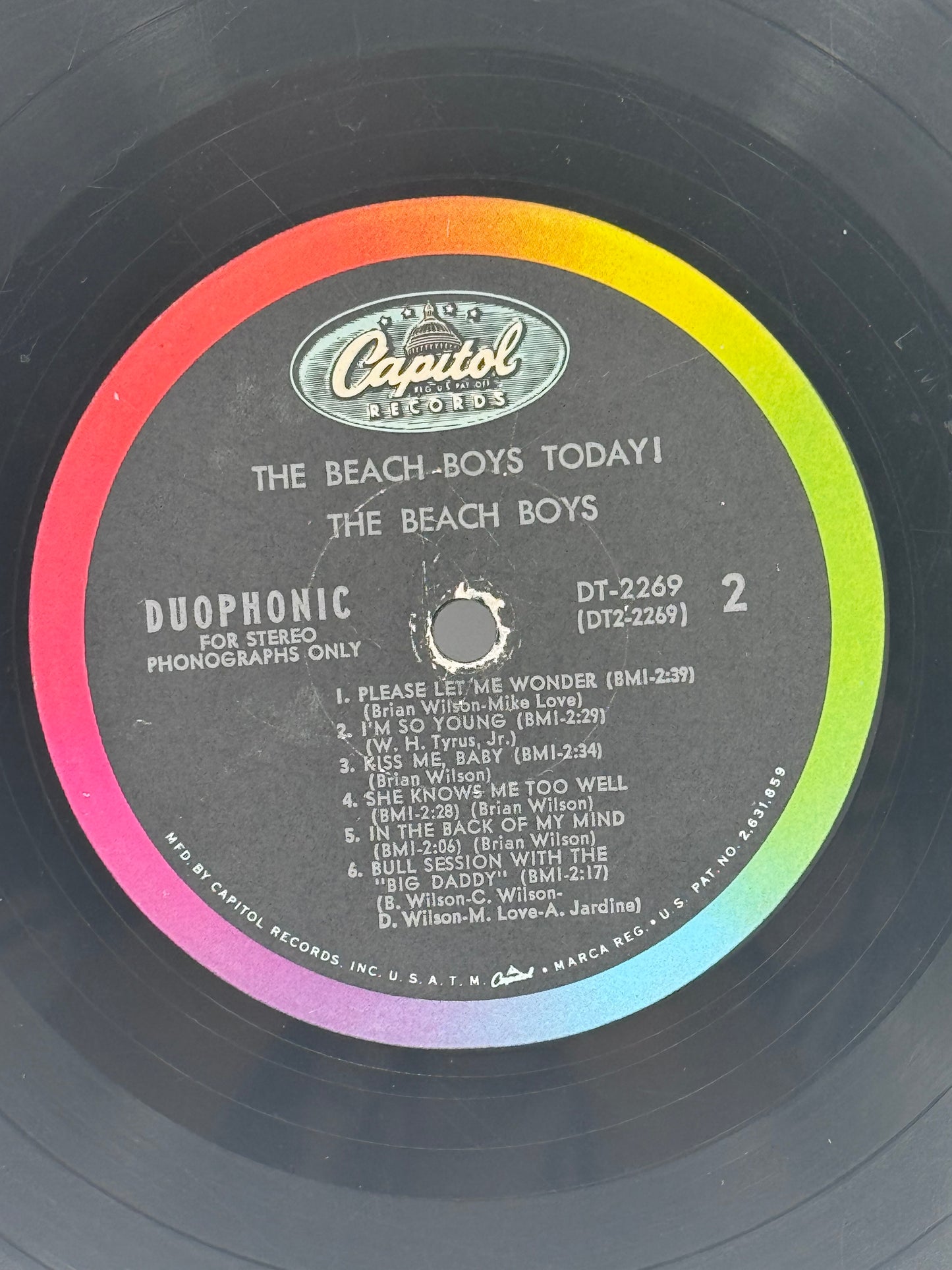 The Beach Boys Today! Beach Boys 1965 Vintage Vinyl Record