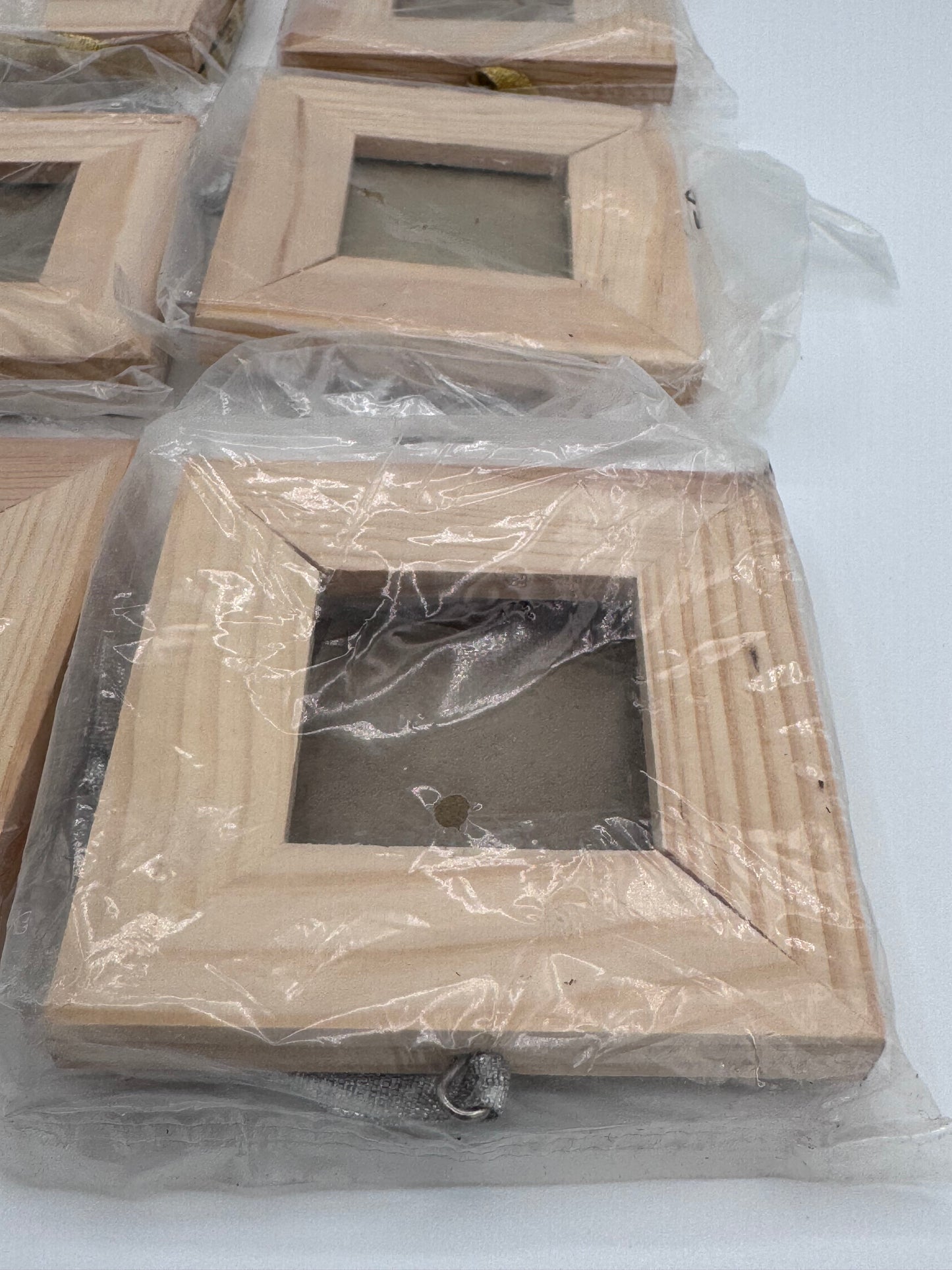 Set of 9 Small Vintage Wood Glass Craft Frames
