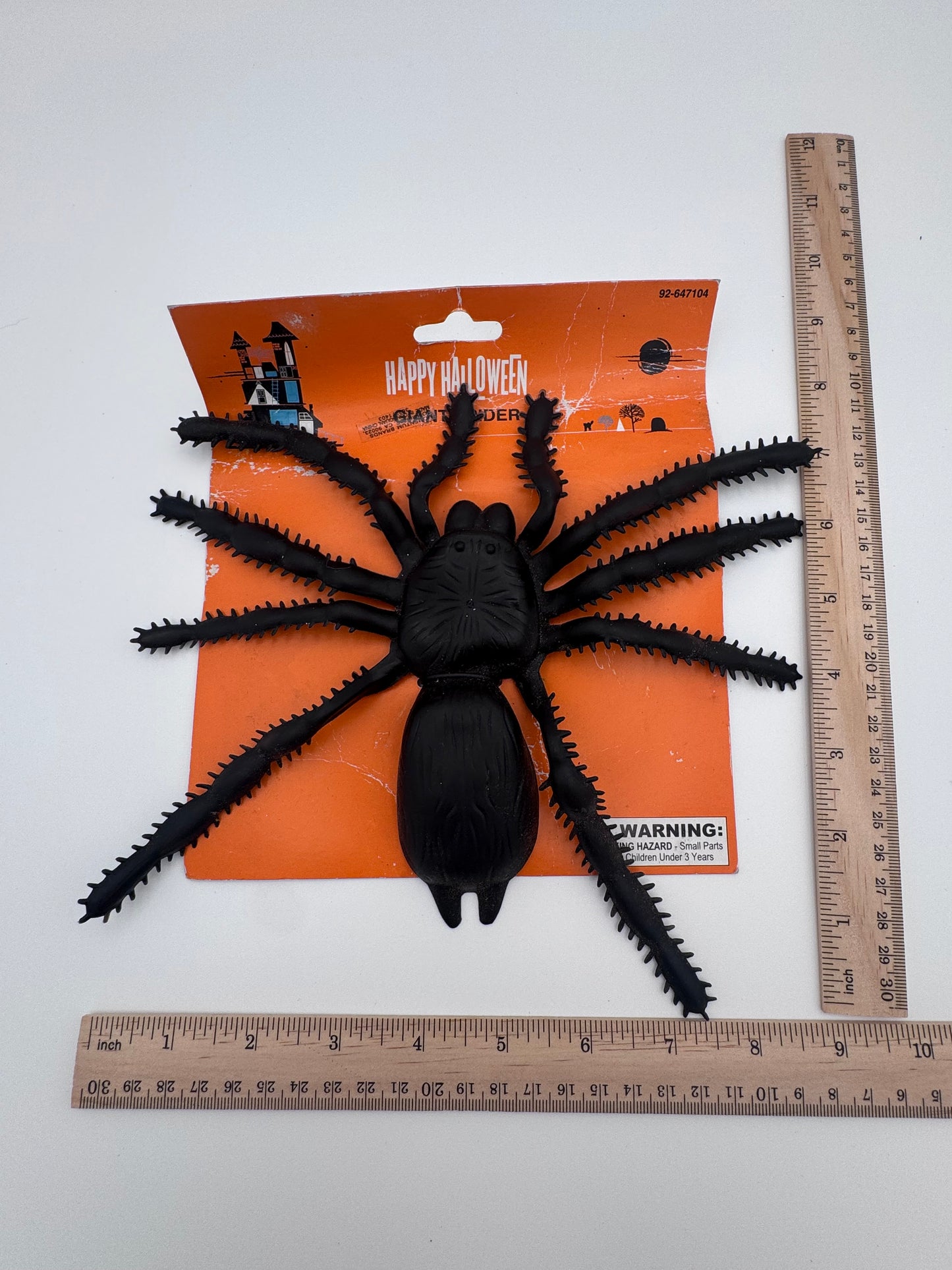 Happy Halloween Giant Fake Rubber Spider