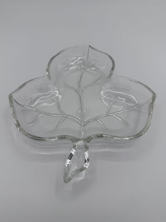 Maple Leaf Hazel Atlas Glass Candy Vintage Candy Dish