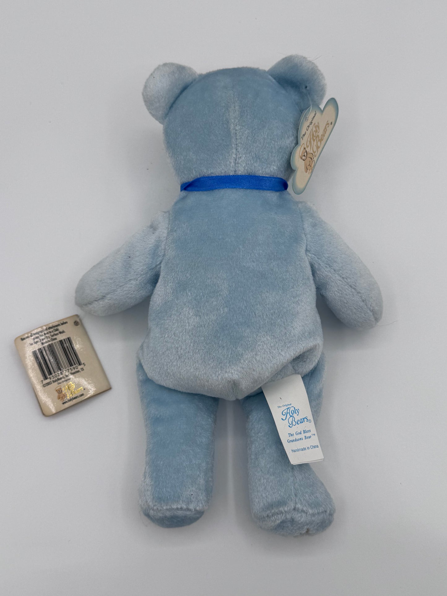 The God Bless Grandsons Holy Baby Blue Bean Bear
