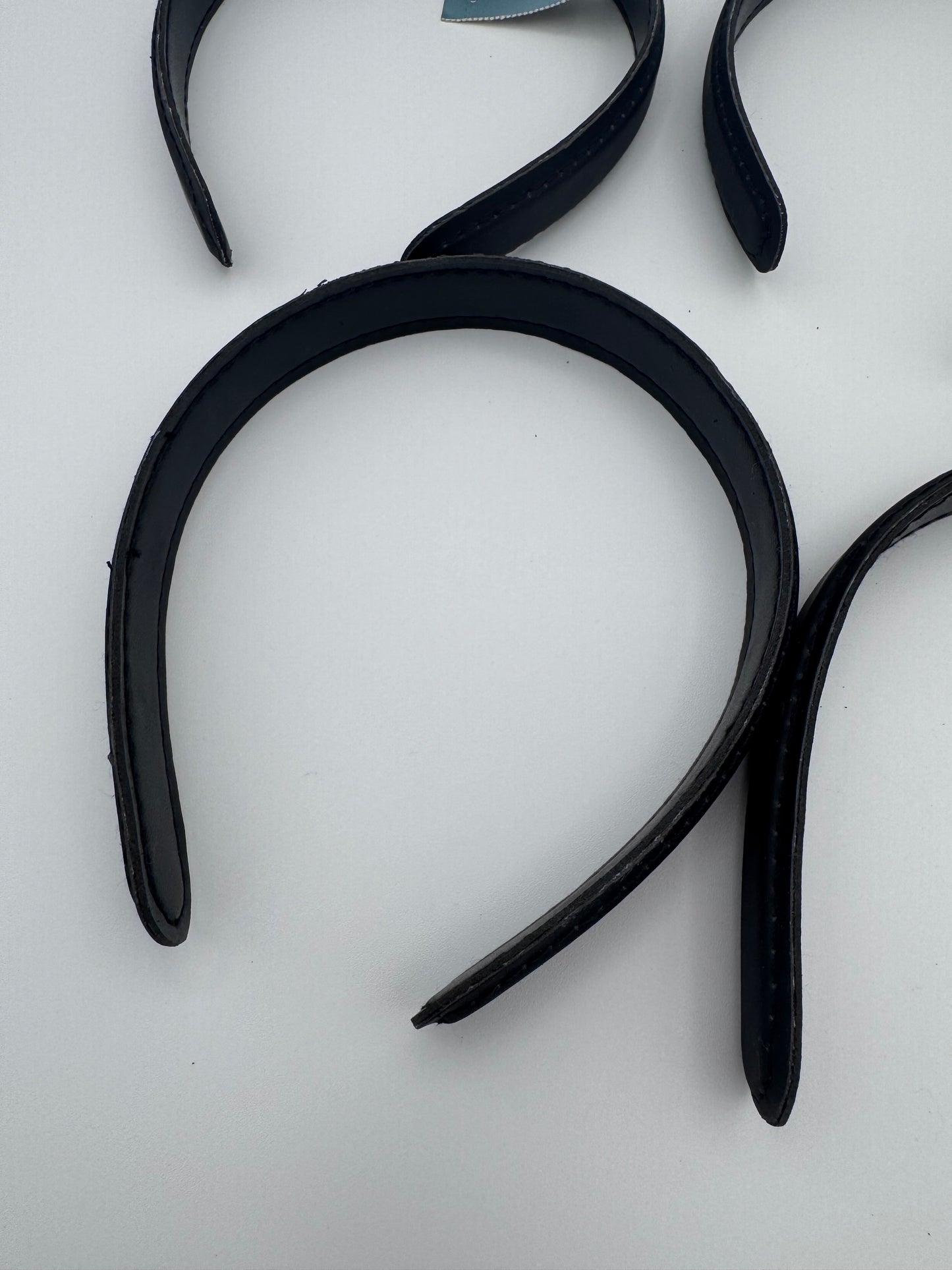 Set of 5 Black Stiff Vintage Headbands