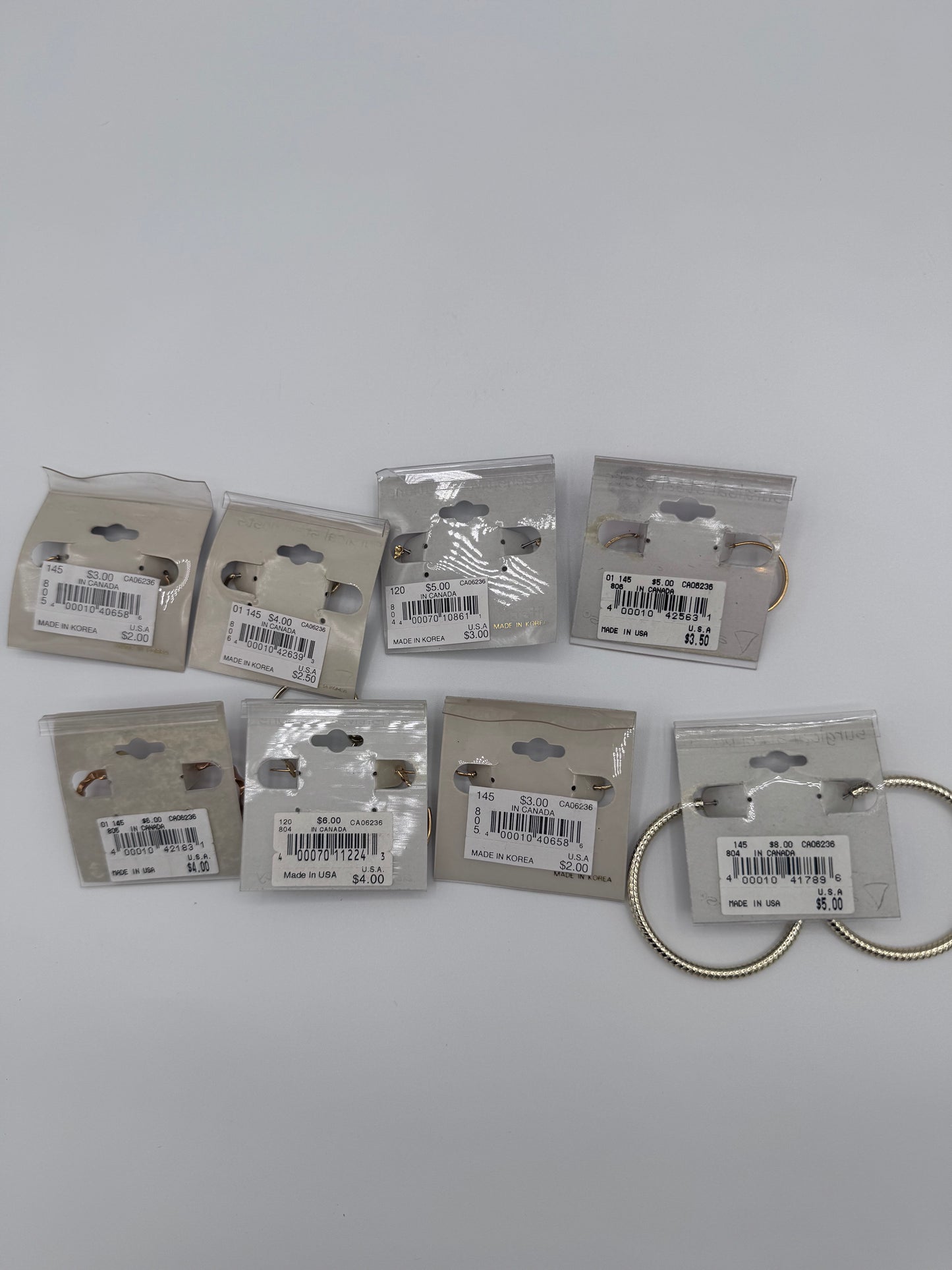 Set of 35 Mixed Gold Hoop Earrings Pairs Costume Jewelry Vintage After Thoughts