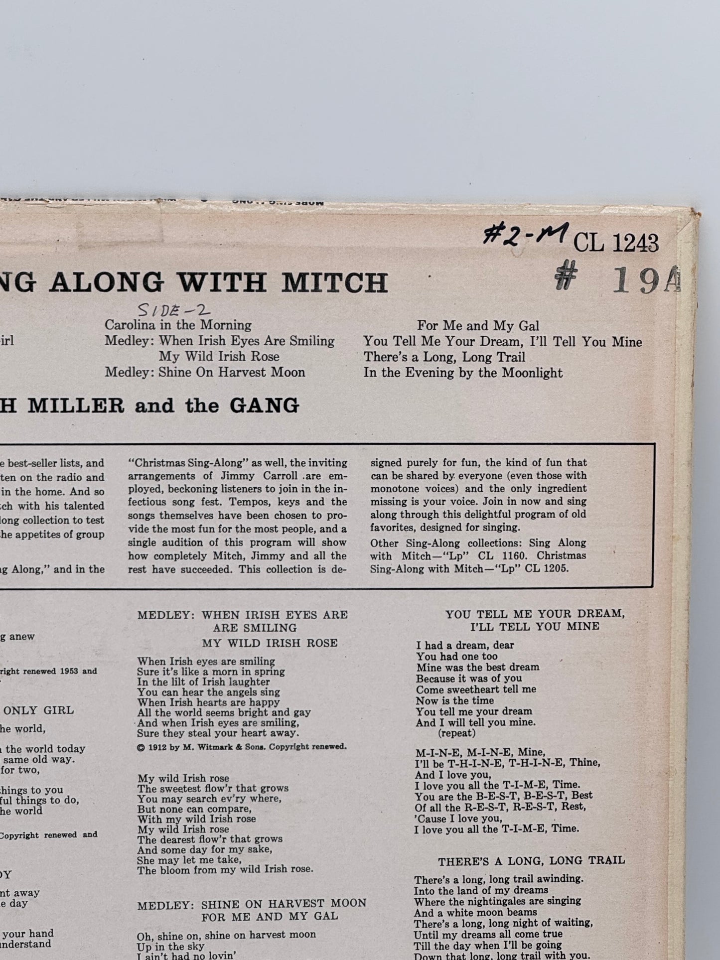 More Sing Along with Mitch, Mitch Miller and the Gang 1958 Vintage Vinyl Record
