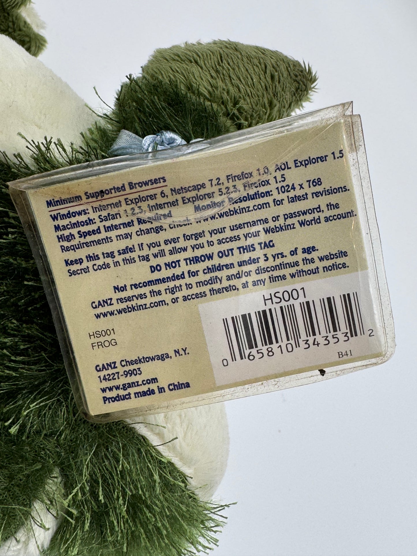 Webkinz Lil’ Kinz HS001 Lil’ Kinz Frog Ganz With Tag