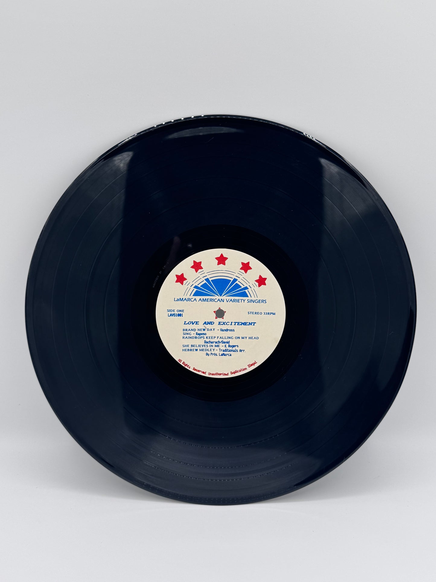 Lamarca American Variety Singers Love and Excitement 1979 Vintage Vinyl Record