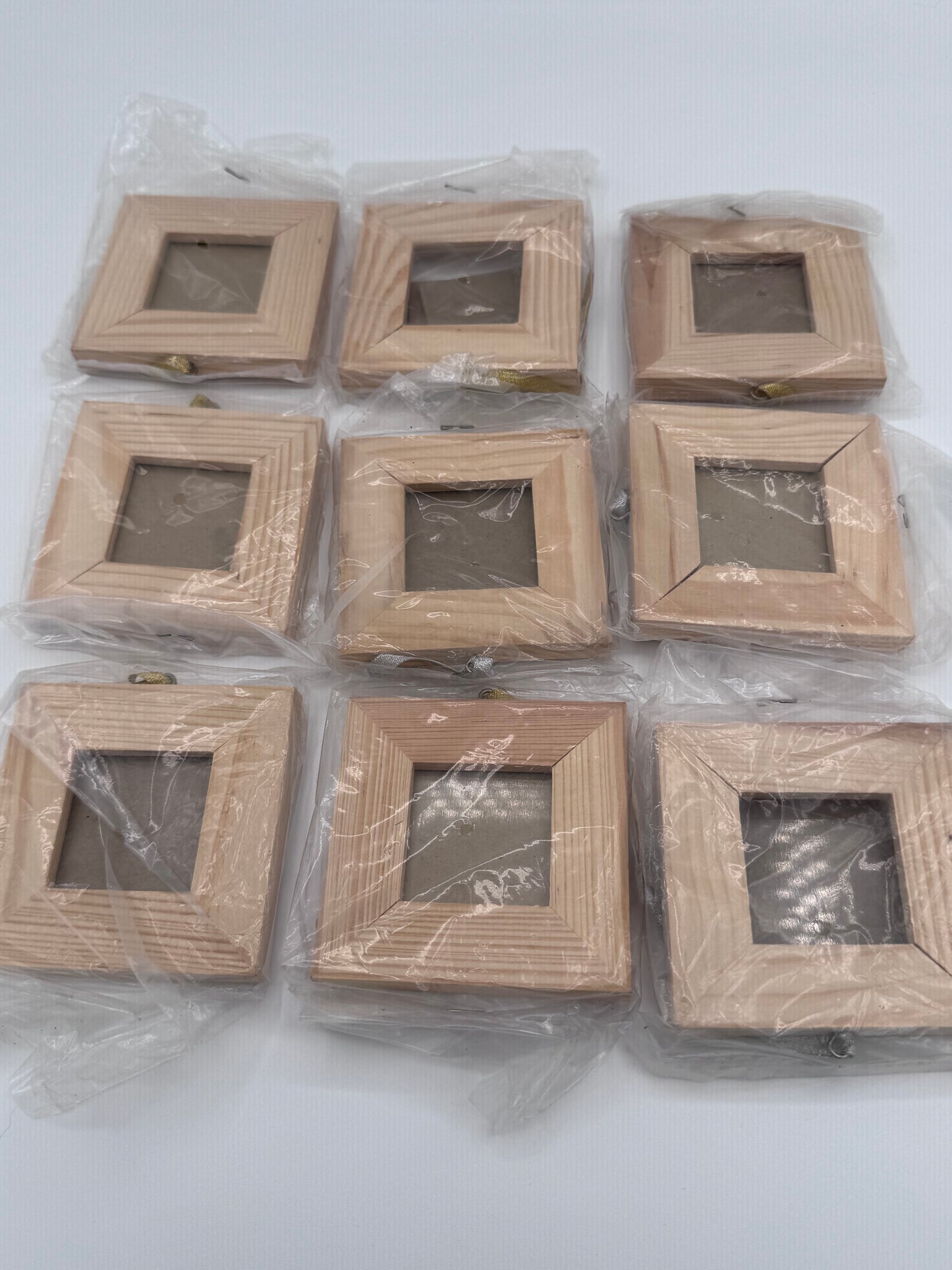 Set of 9 Small Vintage Wood Glass Craft Frames
