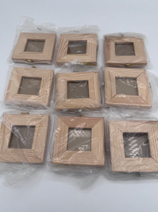 Set of 9 Small Vintage Wood Glass Craft Frames
