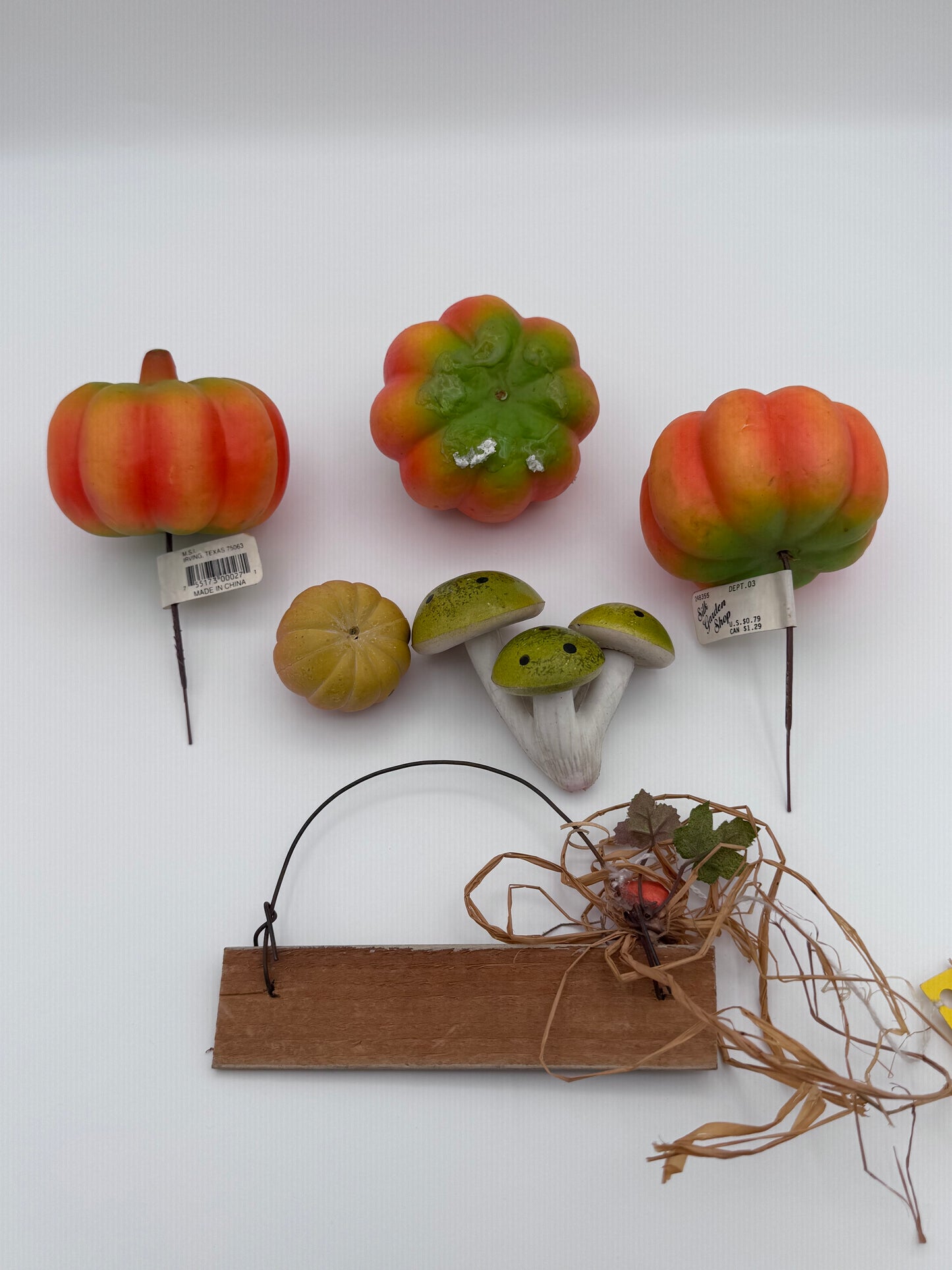 Fall Decor 6 Piece Set Pumpkins Fall Thyme Sign